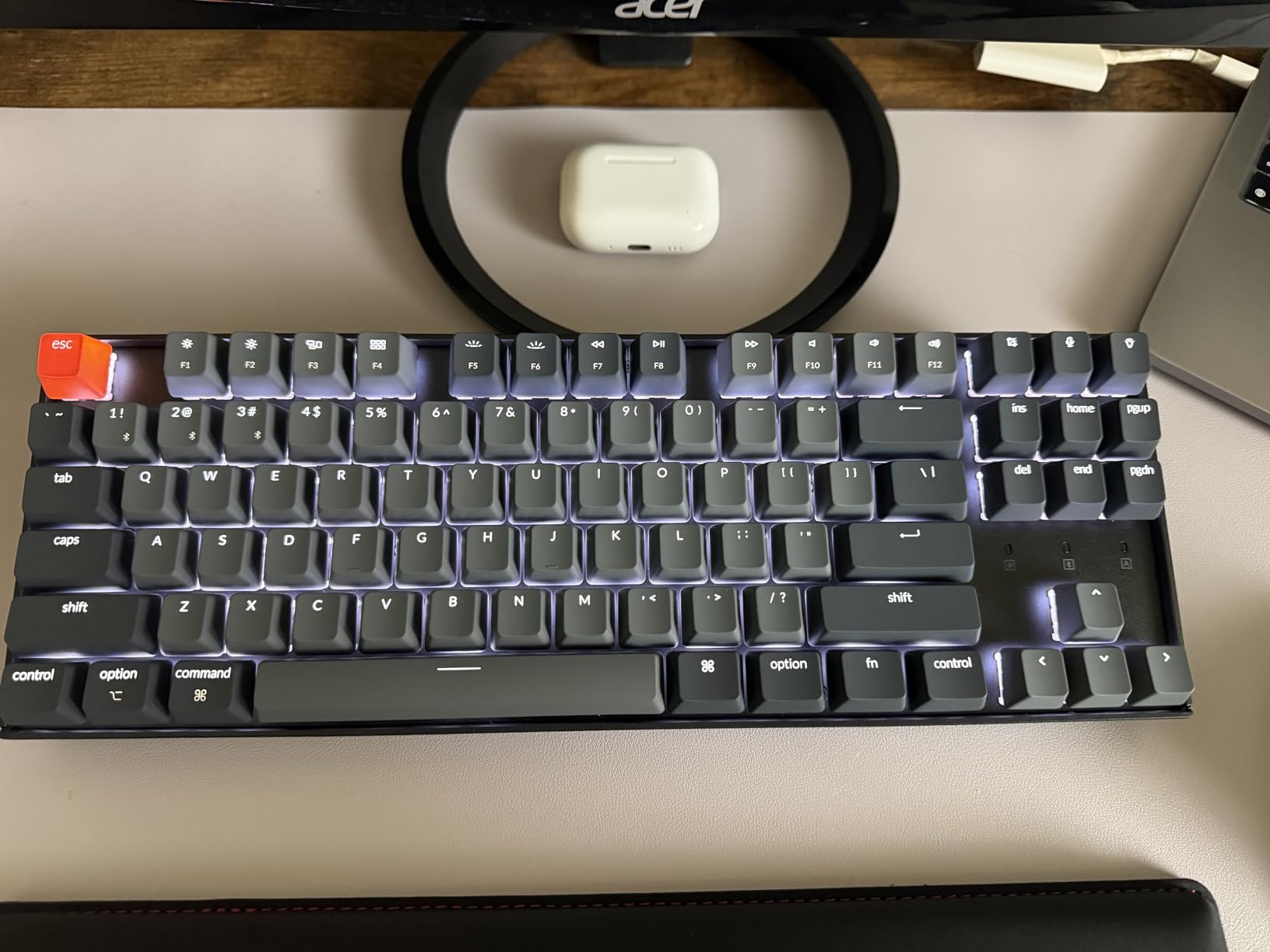 Keychron K8 Wireless Mechanical Keyboard - Silent Red Switch for Quiet Office and Gaming, TKL 87 Keys, Soft White LED Backlight, Bluetooth & USB-C Wired Connectivity, Compatible with Mac and Windows customer photo 2