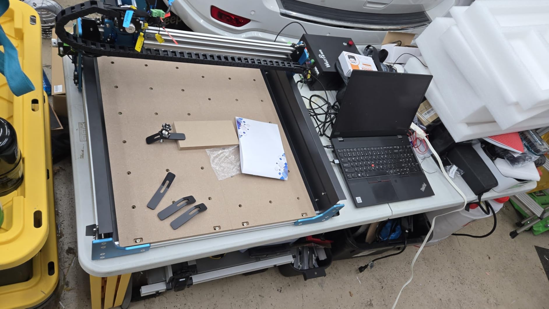 CNC Router Machine, 3-Axis All-Metal with Steel Wheel Engraver Milling Machine, 500W Trimmer & Linear Rail Driven, Acrylic Cutting Milling, GRBL Control customer photo 2