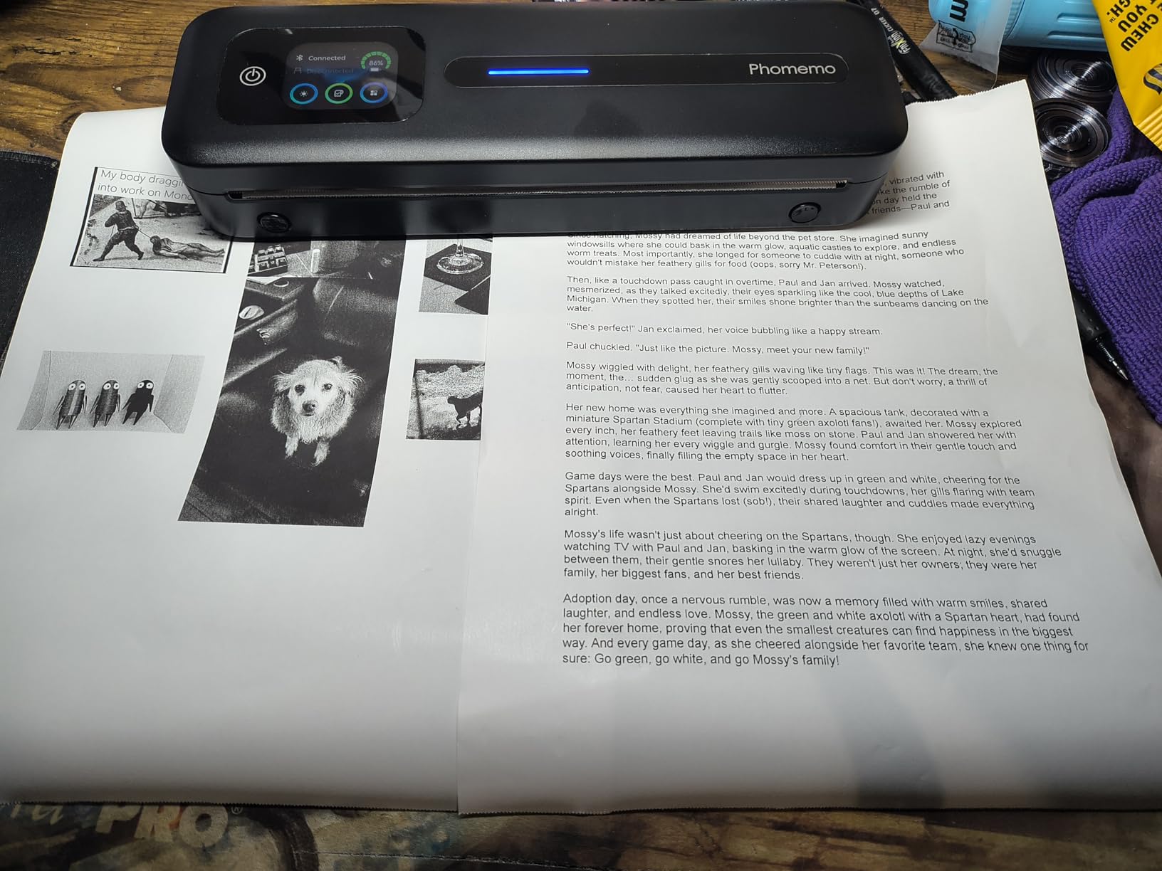 Phomemo Upgraded Portable Printer with Touchscreen, M832D Bluetooth Wireless Thermal Inkless Printer, Supports 8.5