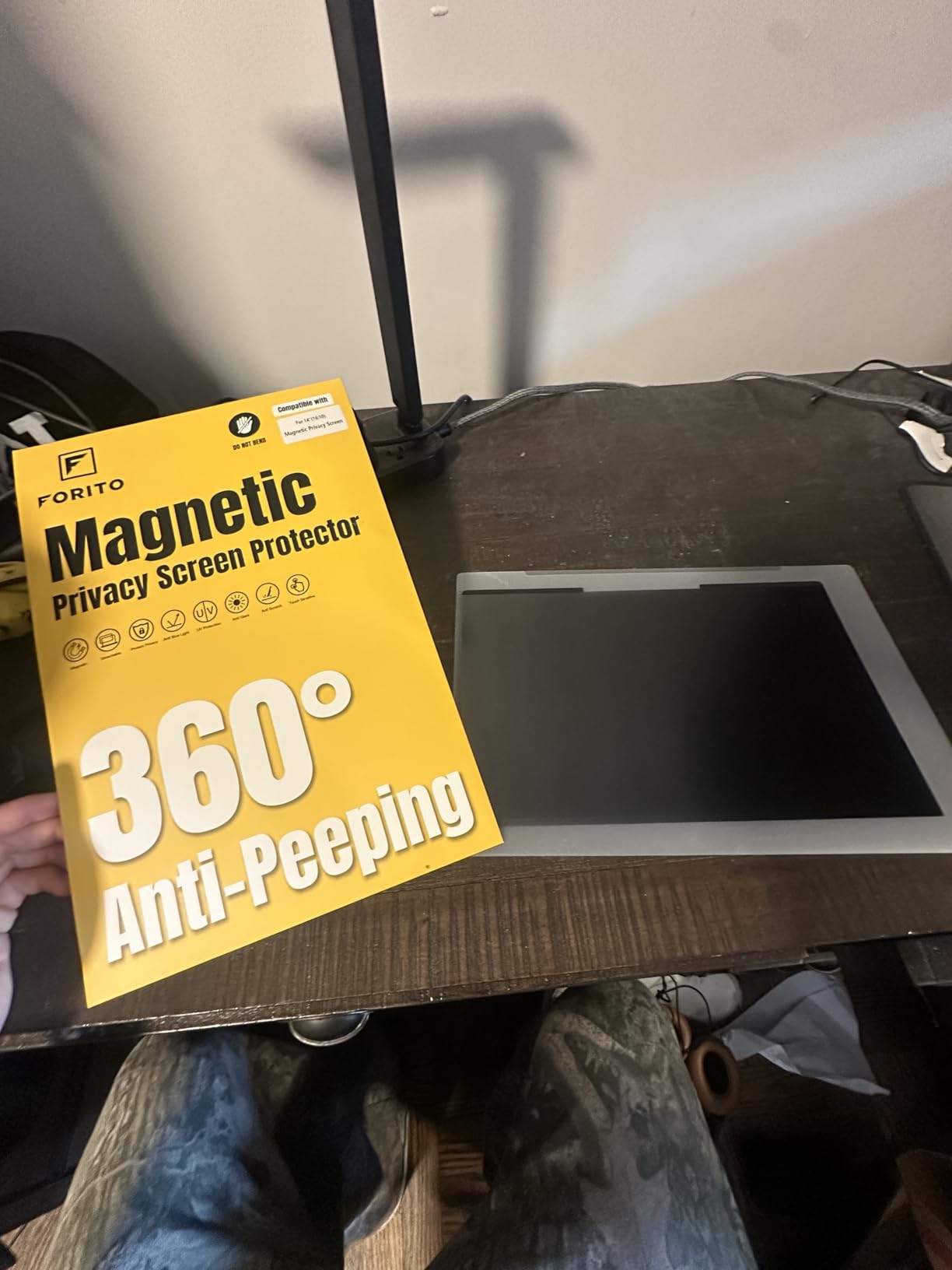 F FORITO Magnetic Privacy Screen Protector Compatible with MacBook Air 13.6/13 inch (2022-2026, M2, M3, M4, M5), 360° Anti Peeping Removable Anti Blue Light Anti Glare Laptop Privacy Screen Shield customer photo 1