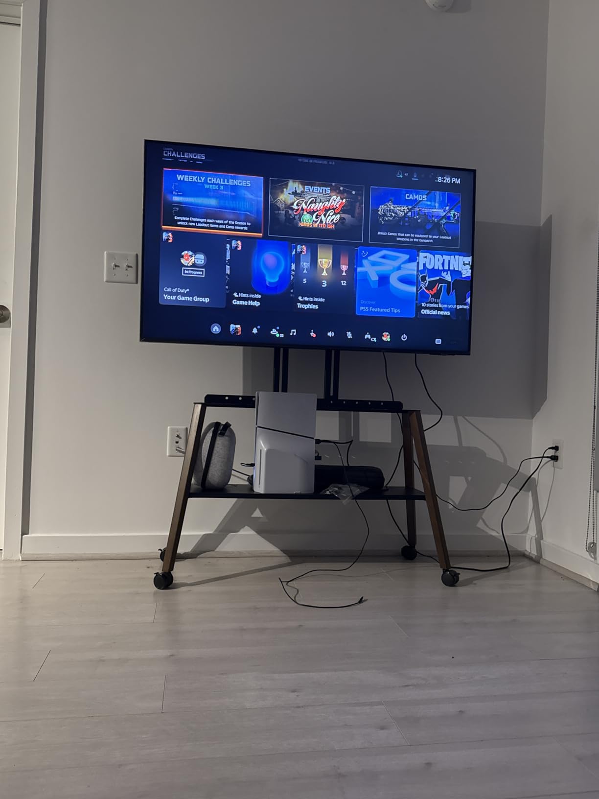 VIVO Rolling Artistic Easel 43 to 75 inch LED LCD Screen Mobile Studio TV Display Stand, Wood Accessory Shelf, Adjustable TV Mount with 4 Legs, Black, STAND-TV75RB customer photo 1