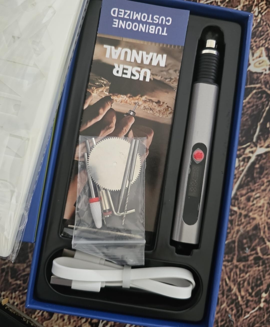 TUBINOONE Engraving Pen, Ultimate Cordless Portable Tool for Artists & DIYers - Engrave 50+ Surfaces - Beginner Friendly - Rechargeable - Free 30 Bits & Mastery Guide & Stencils (Silver) customer photo 2
