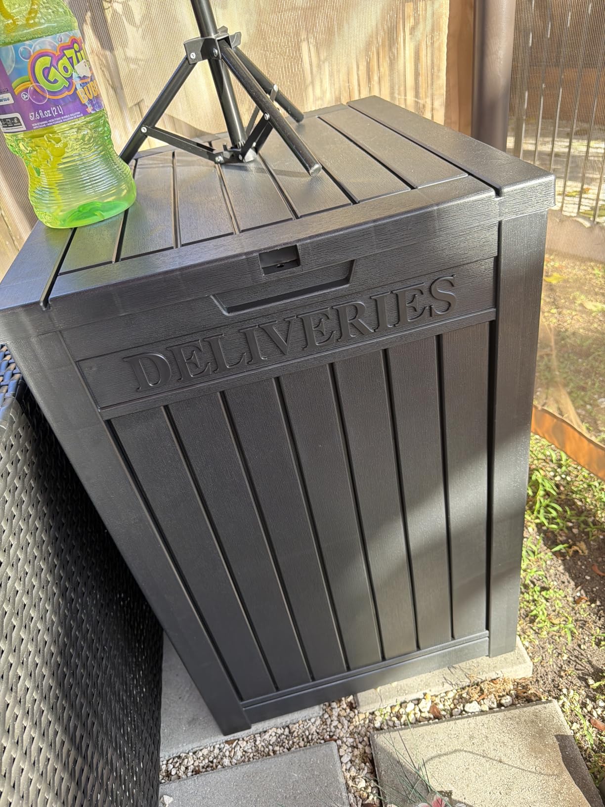 Package Delivery Box 55 Gallon with Lockable Secure, Outdoor Package Drop Container Waterproof for Porch Patio and Curbside (Black) customer photo 1