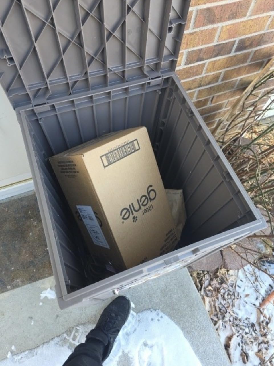 Package Delivery Box 55 Gallon with Lockable Secure, Outdoor Package Drop Container Waterproof for Porch Patio and Curbside (Black) customer photo 2