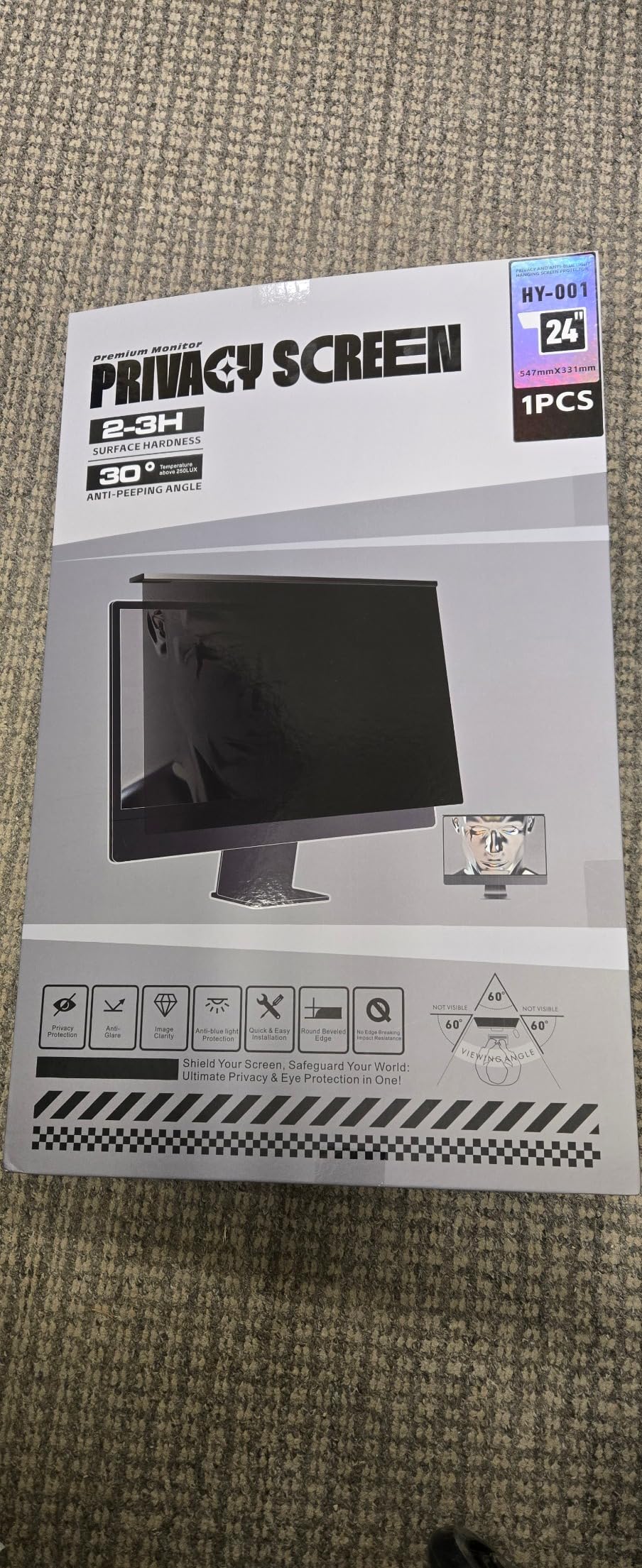 Magnetic 32 inch Computer Privacy Screen Filter for 16:9 Widescreen Monitor, Hanging Removable Anti Glare Blue Light Shield customer photo 2