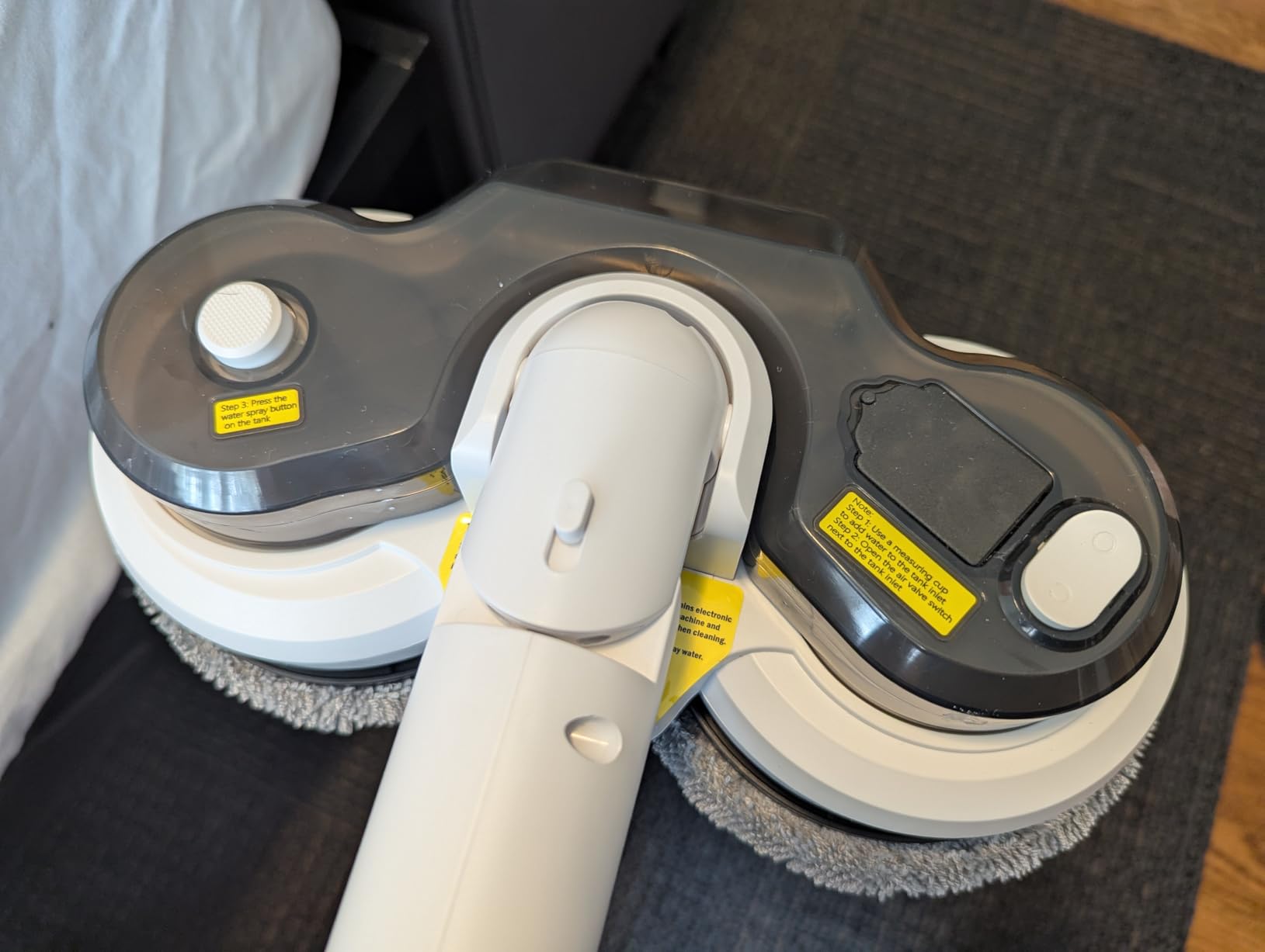 qimedo 800RPM Cordless Electric Mop, 6000mAh Battery Electric Power Scrubber & Mops for Floor Cleaning, Best Automatic Spin Mops with Smart Display, Rotating Mop with LED Light & Water Spray customer photo 2