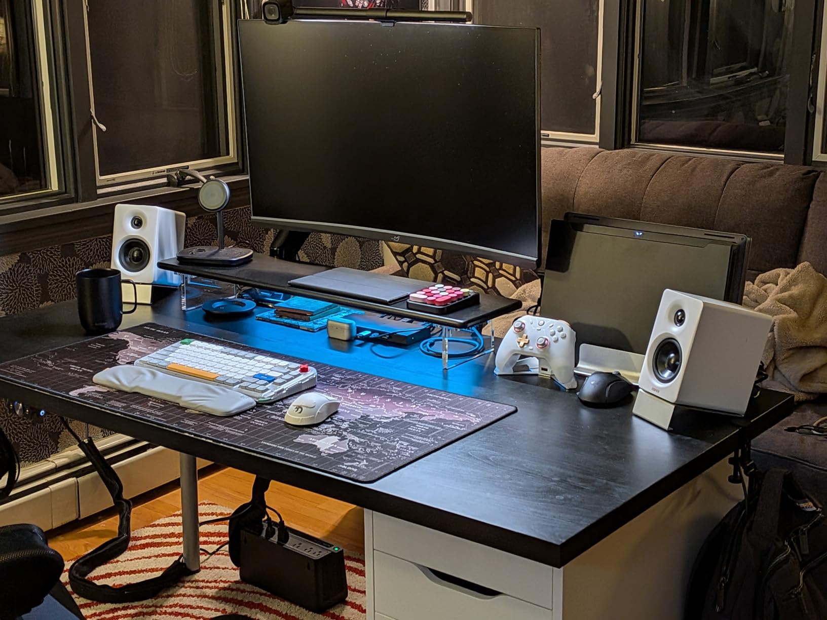 Bamboo Monitor Stand Riser with Acrylic Legs for Desk, 31.5 Inches Desktop Shelf Supports for PC Computer Monitor, Laptops, Printer, Speakers (Natural) customer photo 1