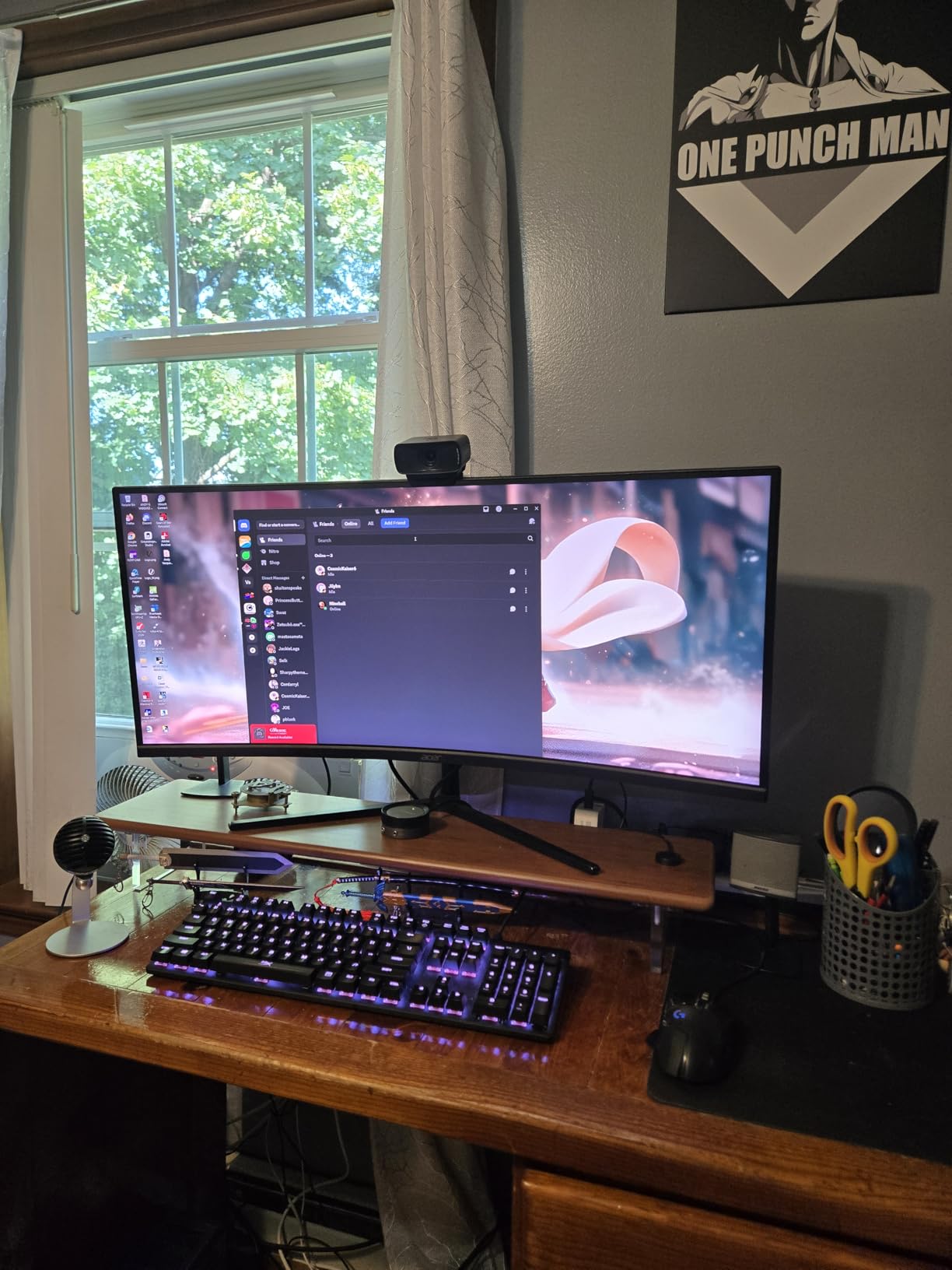 Bamboo Monitor Stand Riser with Acrylic Legs for Desk, 31.5 Inches Desktop Shelf Supports for PC Computer Monitor, Laptops, Printer, Speakers (Natural) customer photo 2