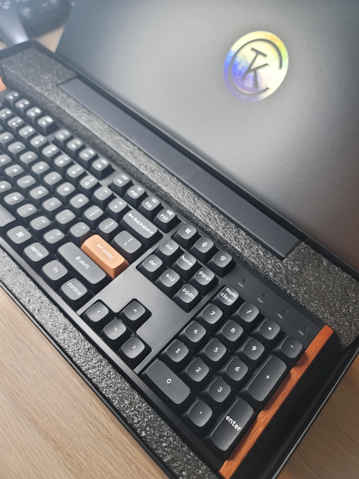 Keychron K10 HE Hall Effect Keyboard Wireless, Magnetic Switch Hot Swappable, Adjustable Actuation Rapid Trigger Mode with Aluminum + Wood Frame, Full-Size Custom RGB for Mac Windows Linux - Black customer photo 1