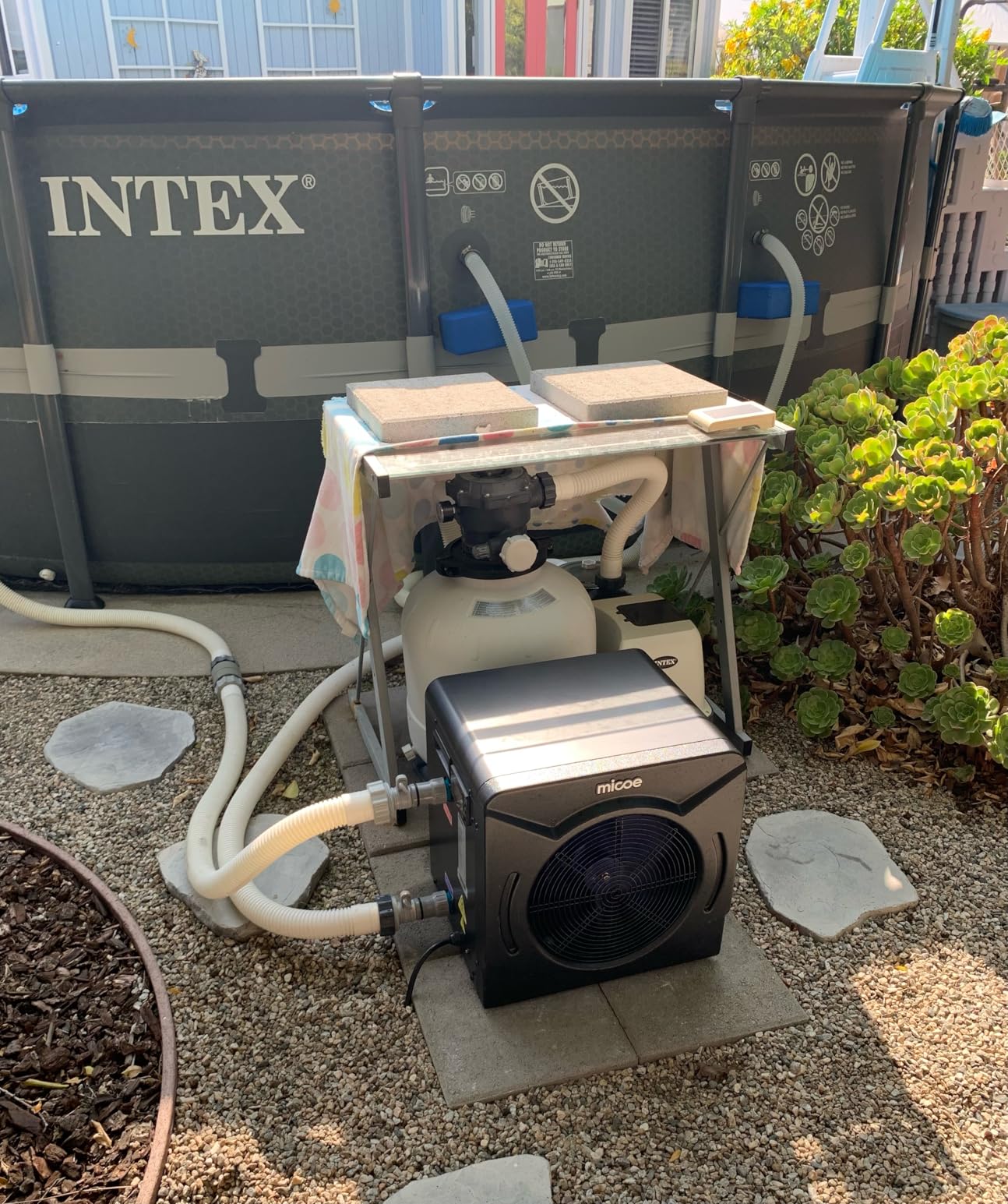 MICOE 100,000 BTU Smart Swimming Pool Heat Pump, Electric Pool Heater for 26,000 Gallons Above Ground & Inground Pools, App-Controlled Heating & Cooling, 220-240V customer photo 1