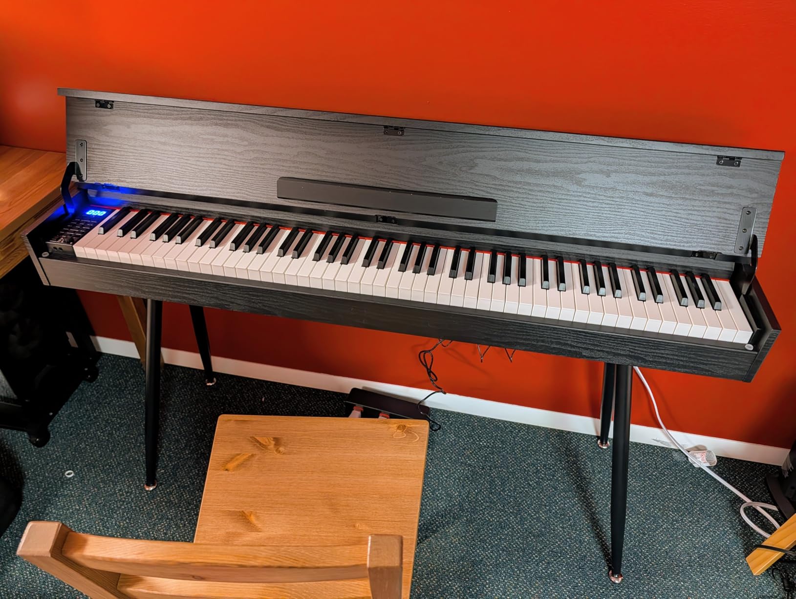 Digital Piano 88 Key Weighted Keyboard,Full-Size Desk Progressive Hammer-Action Electric Piano For Beginners, With Sheet Music Stand, Pedal,Power Adapter, Headphone Mode, Usb-Midi customer photo 2