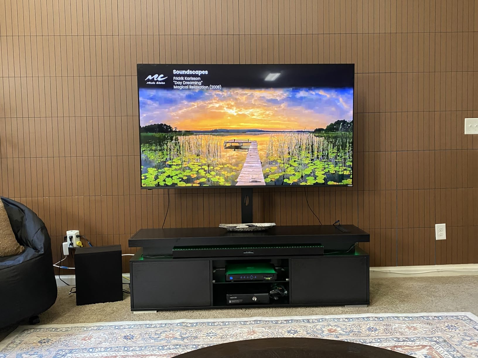 YITAHOME Black TV Stand for Living Room with Height Adjustable Mount, Modern TV Stand for 70/65 Inch TV, LED Entertainment Center with Storage, Media Console Cabinet, Black customer photo 2