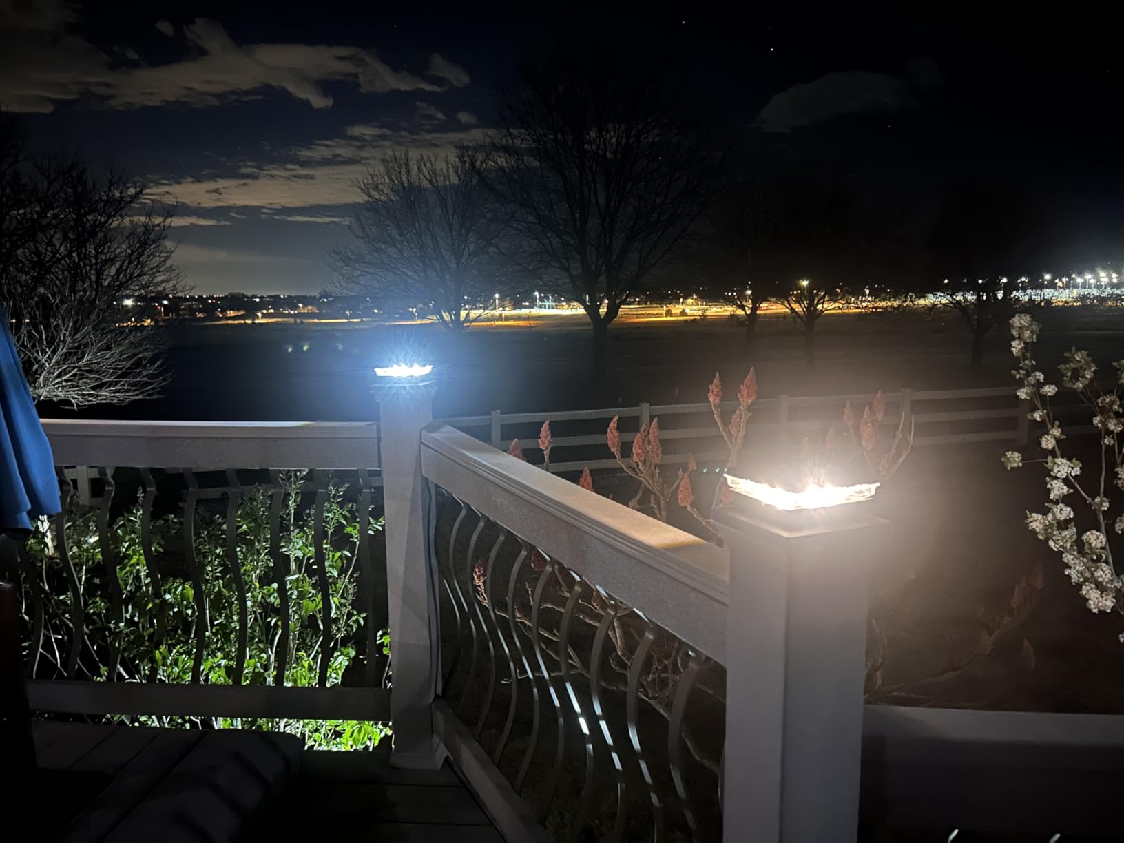 Solar Post Cap Lights 12 Pack, Fence Post Solar Lights, Warm White/Cool White Lighting, Black Waterproof Outdoor Post Lights for Garden Patio Porch, 4x4, 5x5 or 6x6 Vinyl/Wooden Posts customer photo 1