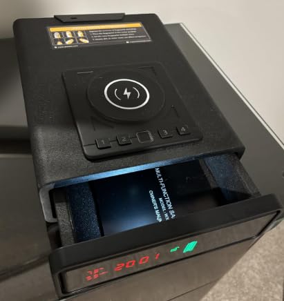 Biometric Smart Gun Safe with Wireless Charging, 3 Quick Access Money Box with Fingerprint - Compact Bedside Drawer Safe, 24/7 Digital Clock handgun safe, Gifts for Men customer photo 1