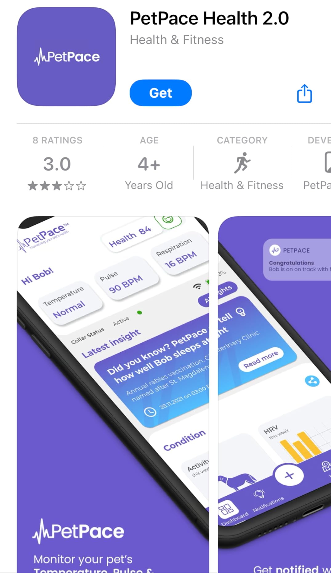 PetPace V3.0 Dog Health Monitor - AI Health Collar with 24/7 Vital Signs, Pain Detection, GPS, Telehealth AskaVet customer photo 1