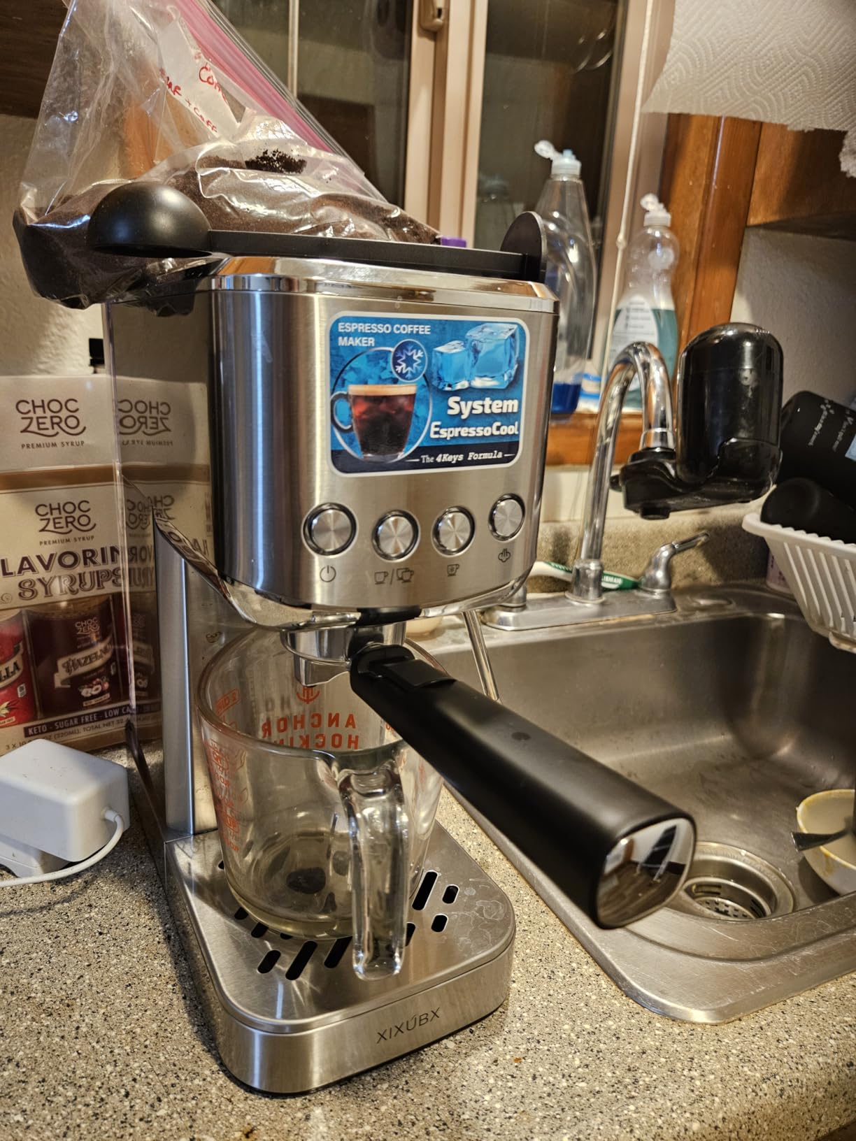Espresso Machine 20 Bar with Milk Frother, Stainless Steel Coffee Maker with 42 oz Removable Water Tank for Cappuccino, Latte & Cold Brew, Home & Office, Silver customer photo 1