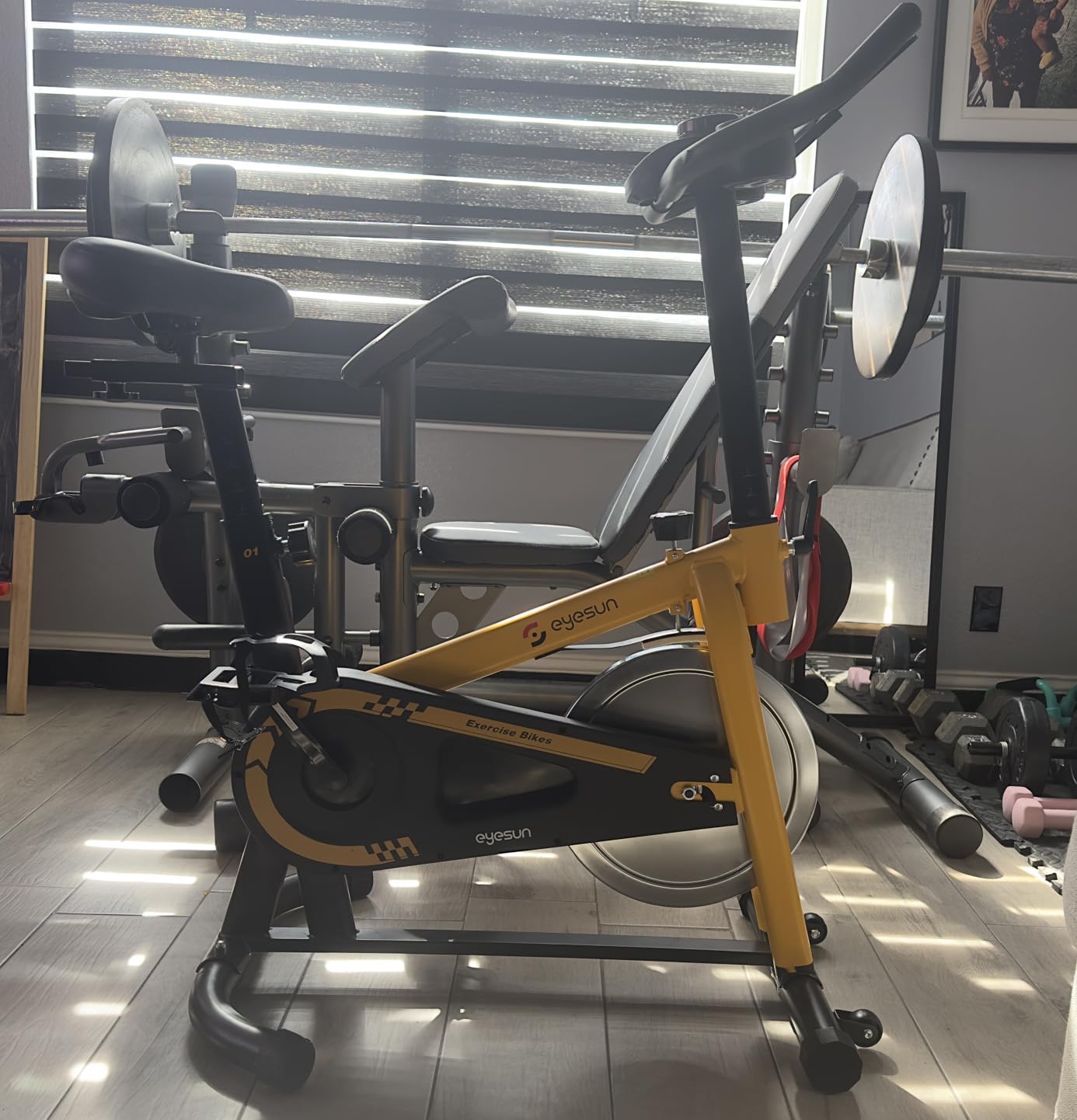 Exercise Bikes for Home, Indoor Cycling Bike with Adjustable Friction, Brake Pad Resistance Silent Belt Drive customer photo 2