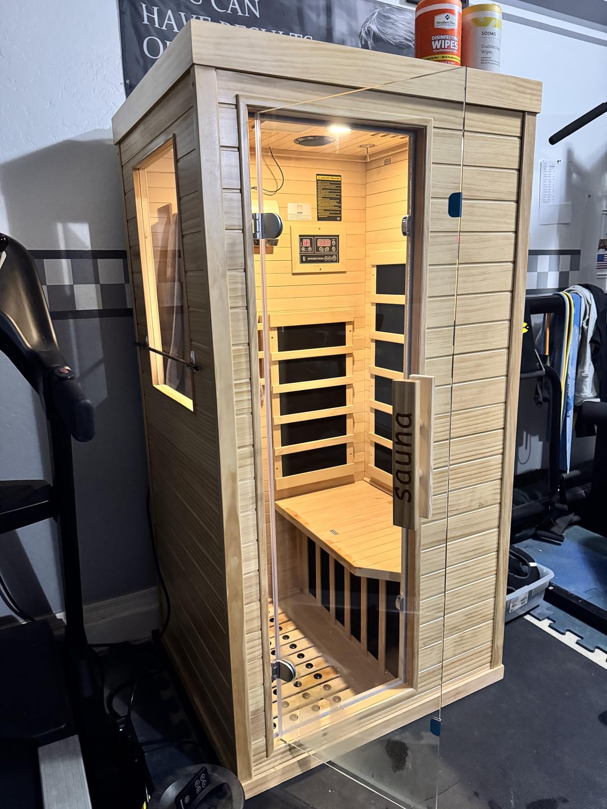 Far Infrared Sauna for 1 Person - 1050W Fast Heating, Canadian Hemlock Wood Home Sauna with Bluetooth Speaker, Chromotherapy & Oxygen Ionizer Easy Assembly Indoor Sauna for Relaxation, Detox, Home Gym customer photo 2