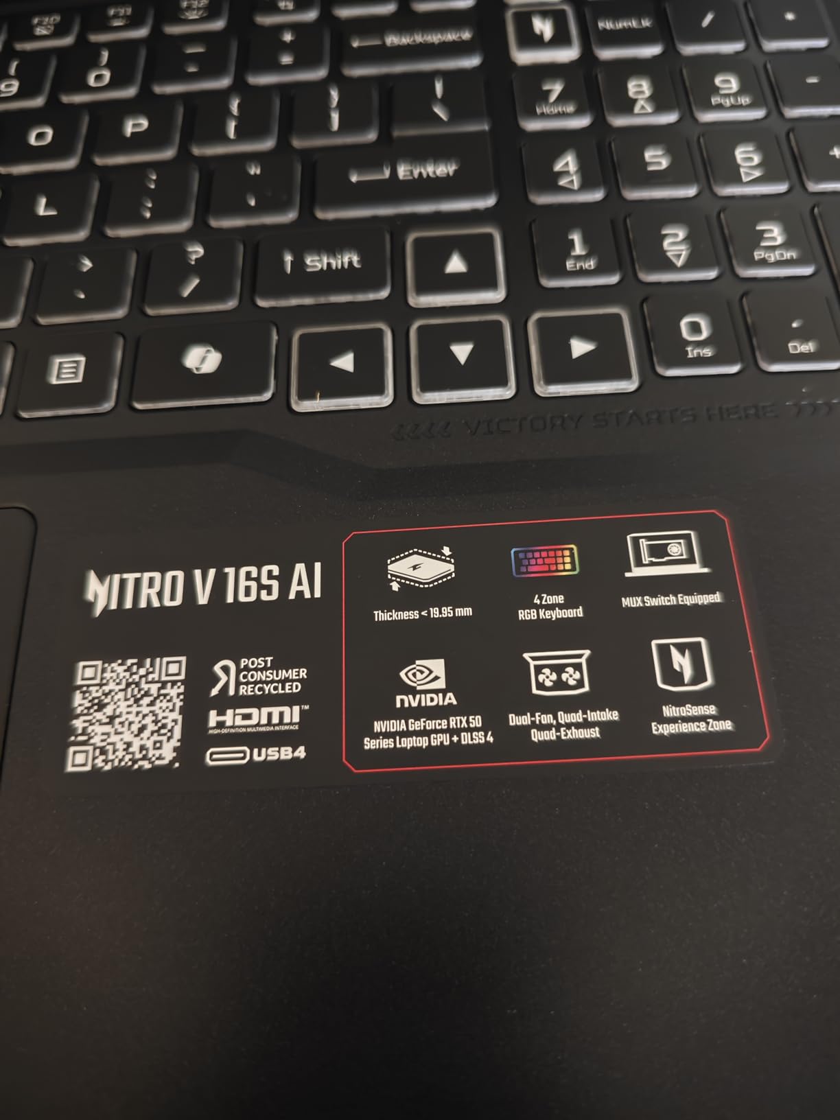 Acer Nitro V 16S AI Gaming Laptop | NVIDIA GeForce RTX 5060 GPU | AMD Ryzen 7 260 Processor | 16