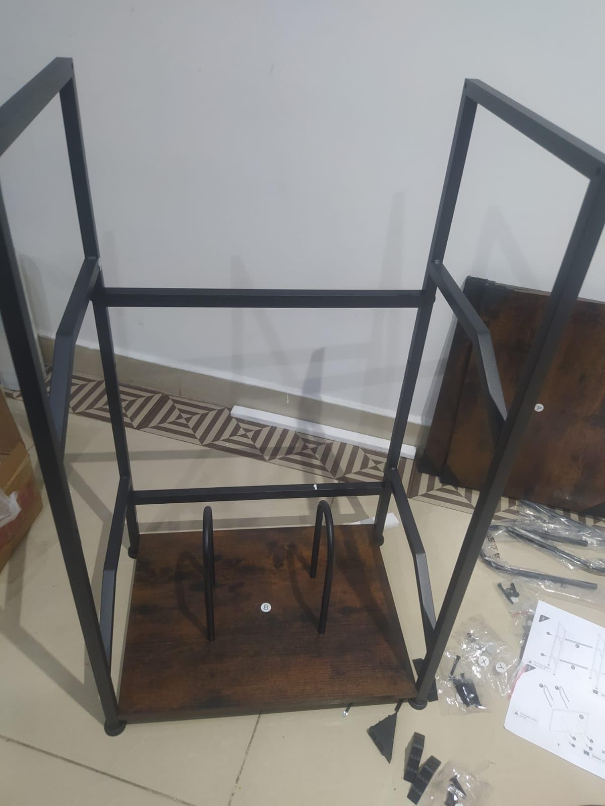 LOAKEKEL Record Player Stand, Vinyl Record Storage Up to 200 Albums, 3 Tier End Table with Removable Dividers, Tall Side Table for Living Room, Bedroom, Rustic Brown, HETCD010BR-1 customer photo 2