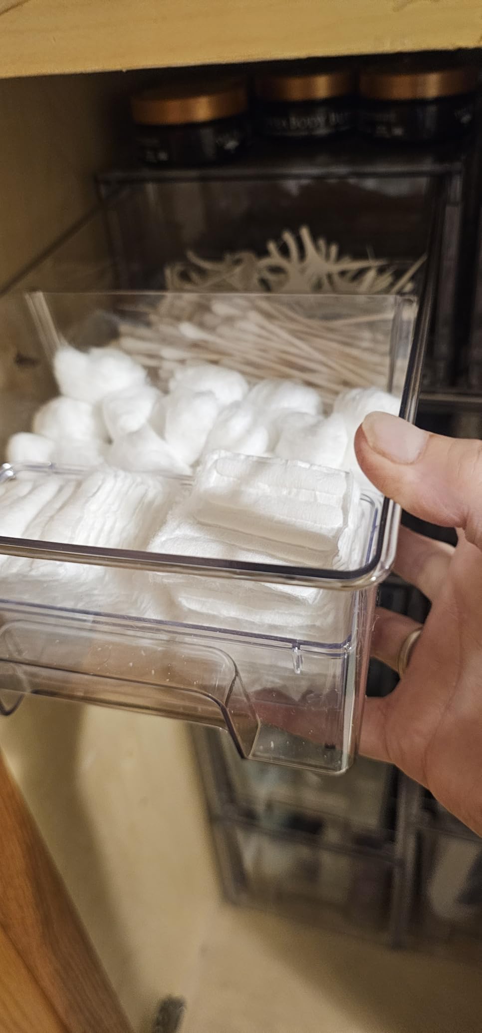 Vtopmart Clear Stackable Storage Drawers Set of 5, Easily Assemble Acrylic Bathroom Undersink Organizers,Plastic Storage Bins for Closet,Cabinet,Pantry,Medicine Organization customer photo 2