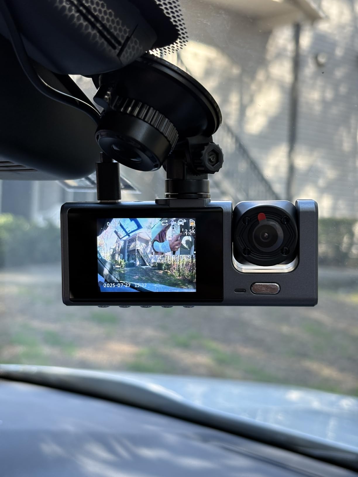 3 Channel WiFi Dash Cam Front and Rear Inside with 64GB SD Card, 2.5K+1080P+1080P Car Dash Camera for Cars Front and Rear, Dashcam with G-Sensor, Loop Recording, 24H Parking Mode, Support 512GB customer photo 2