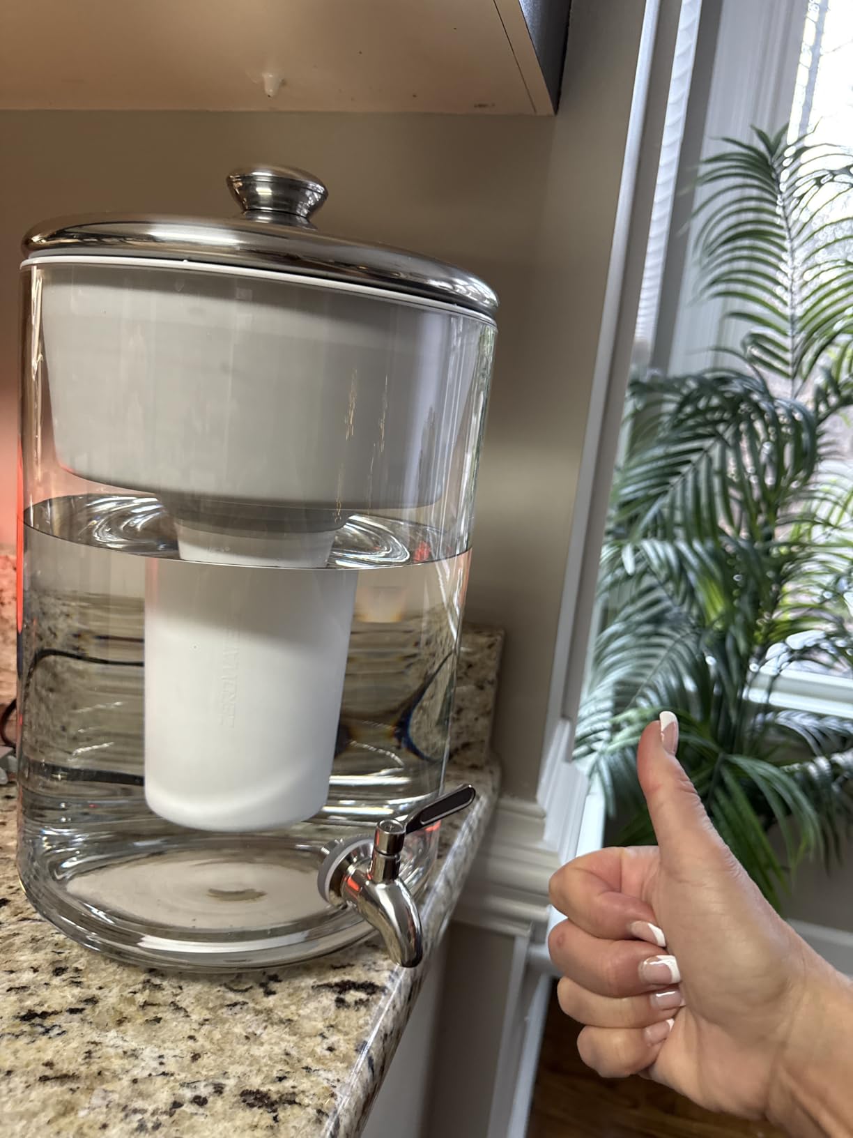 Culligan with ZeroWater Technology 40-Cup Glass Water Filter Dispenser - Includes 5-Stage Advanced Water Filter, Certified to Reduce Lead, Total PFAS (Forever Chemicals), Fluoride, and Chlorine customer photo 1