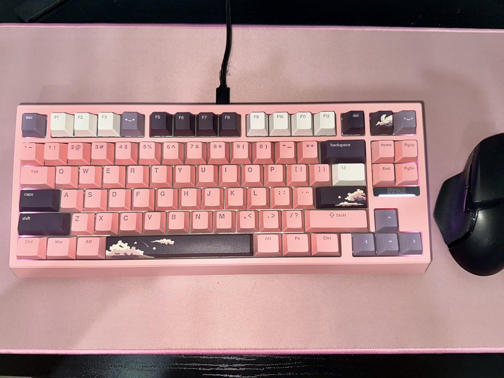 EPOMAKER G84 80% RGB Gaming Mechanical Keyboard, 2.4GHz/ Type-C/BT Wireless Keyboard, QMK/VIA Programmable, Hot-Swappable, NKRO, with Shine Through PBT Keycaps for Gamers (White, Creamy Jade Switch) customer photo 1