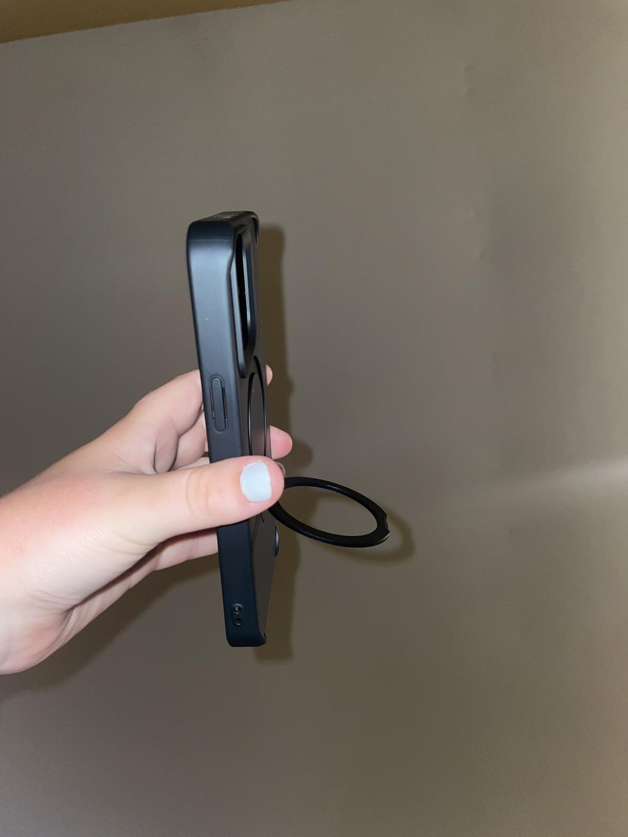 FlyReal Designed for iPhone 15 Pro Max Case with 360° Magnetic Stand, Carbon Fiber Phone Case [Compatible with Magsafe] [16FT Military Protection] with Stand Ring 6.7'', Black customer photo 1