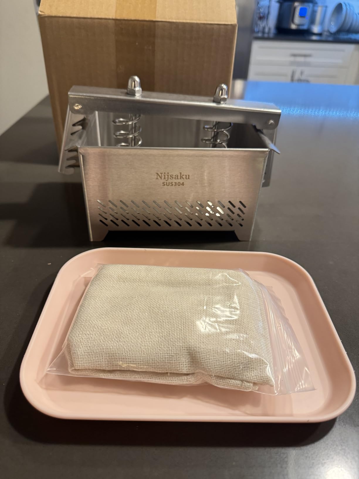 Tofu Press Stainless Steel Paneer Maker - Cheese Press Prensa Para Queso for Homemade Tofu, Paneer, Easy to Use and Clean, Tofu Press Dishwasher Safe, BPA Free Food Strainer customer photo 1