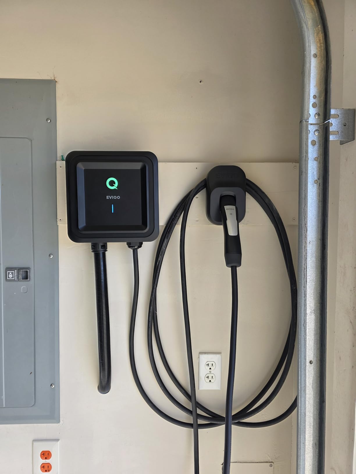 EVIQO NACS Charger for Tesla 40 Amp Plug-in Level 2 EV Charger w NEMA 14-50 Plug, Wall EV Charger Level 2, 25ft Cable, WiFi (2.4 GHz) Smart App - Weatherproof, Outdoor (IP66,NEMA 4) UL, ETL Certified customer photo 2