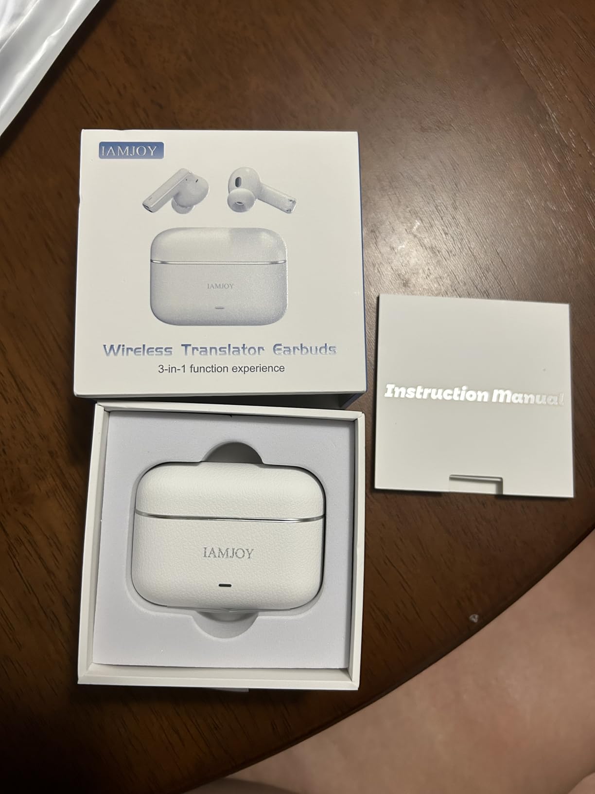 IAMJOY AI Translation Earbuds, 163 Language Two-Way Translator Device with Bluetooth and APP Built-in 6 Mics, 42dB Hybrid Noise Cancelling Language Translator Earbuds customer photo 1