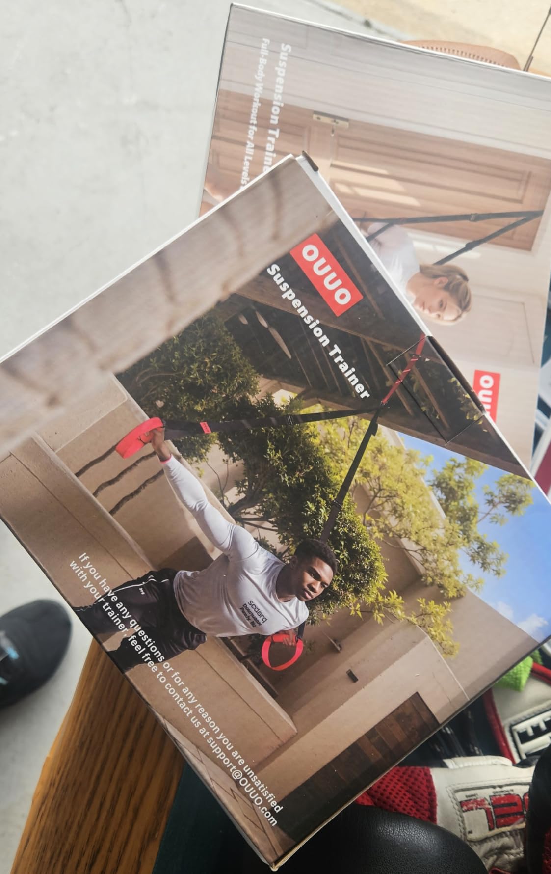 Suspension Straps Trainer for Home Gym with Integrated Door Anchor for 1-Second Setup, All in One Bodyweight Resistance Bands for Indoor & Outdoor Fitness Training System customer photo 1