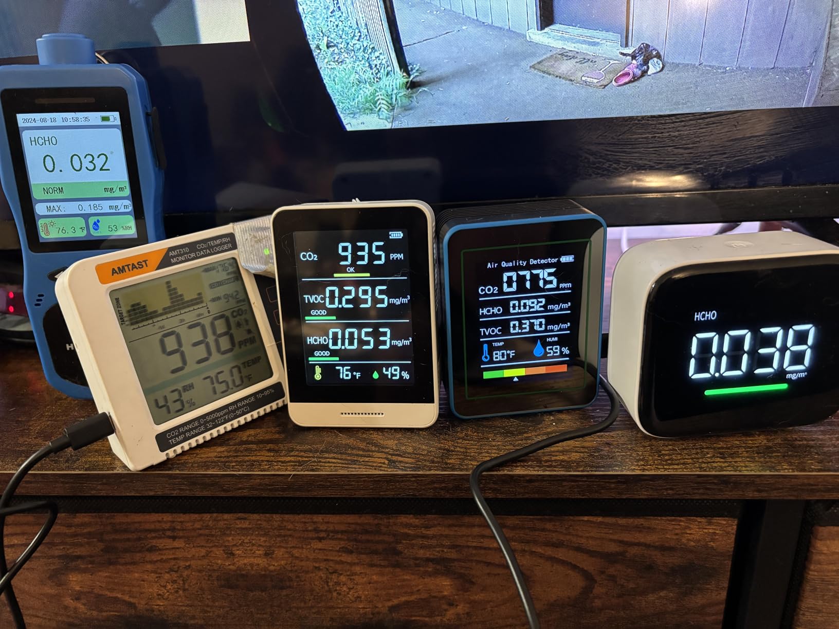 Formaldehyde Detector, Rechargeable HCHO Monitor with Vibration, Visual & Sound Alarms, Temperature Humidity Meter, Formaldehyde Air Quality Tester for Home, Work customer photo 2