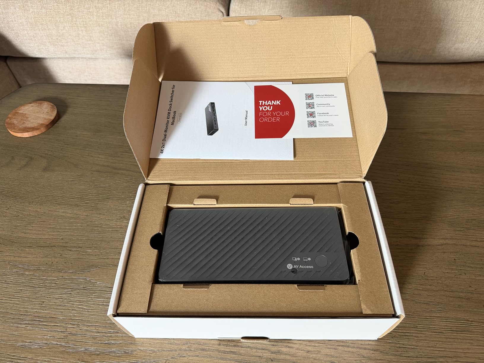 AV Access KVM Switch Docking Station for MacBook, USB-C KVM Switch 2 Monitors 2 Computers, 4K Dual HDMI Displays, 1 Laptop&1 Desktop Switching, Plug&Play, Ethernet, 100W Power Delivery, EDID Emulation customer photo 1