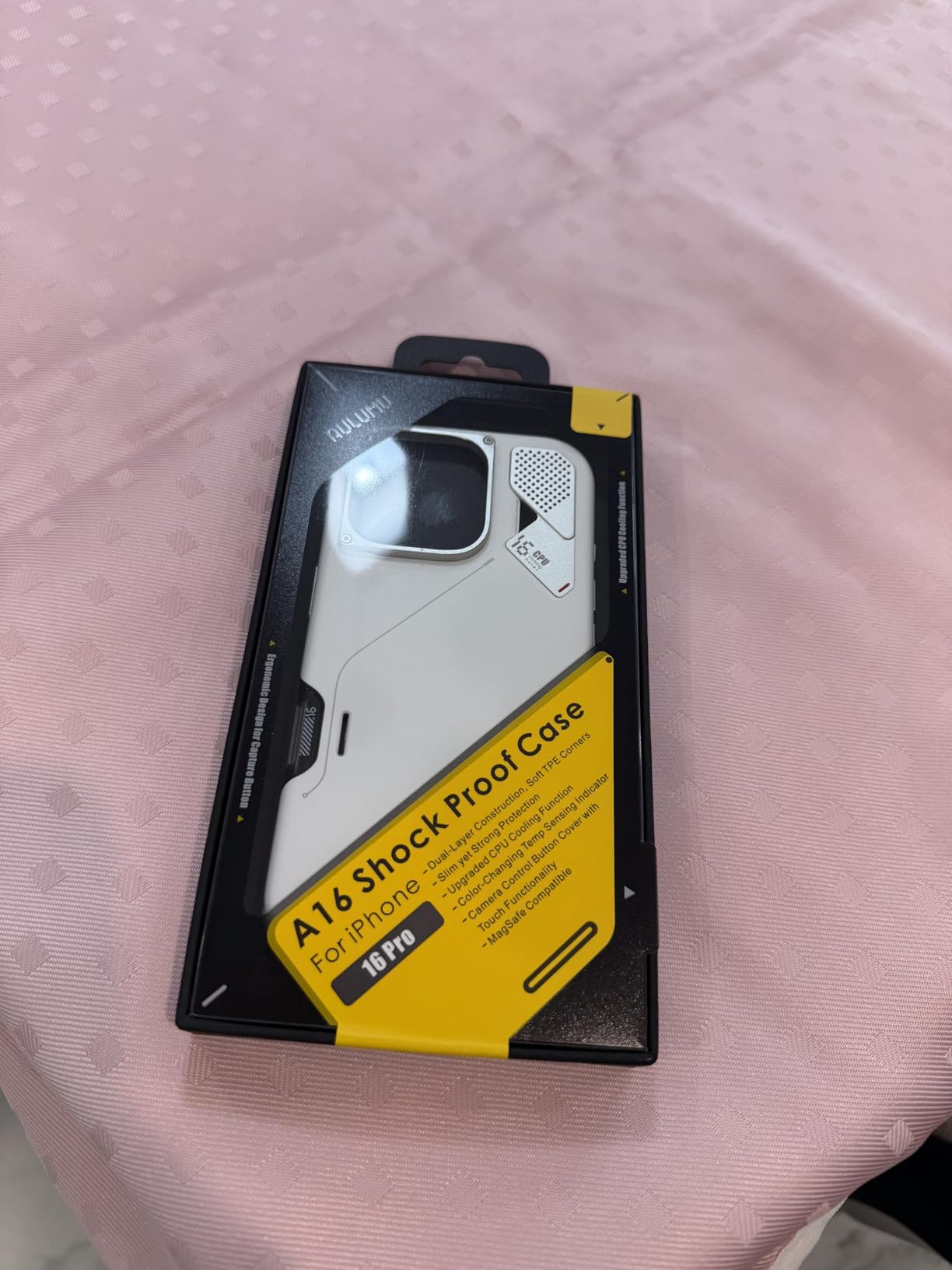 Aulumu A16 Shockproof iPhone 16 Pro Case | Updated Camera Control | Real Cooling | Aluminum Alloy Camera Frame | Multi-Layer Composite Protection - Yellowish-Brown customer photo 2