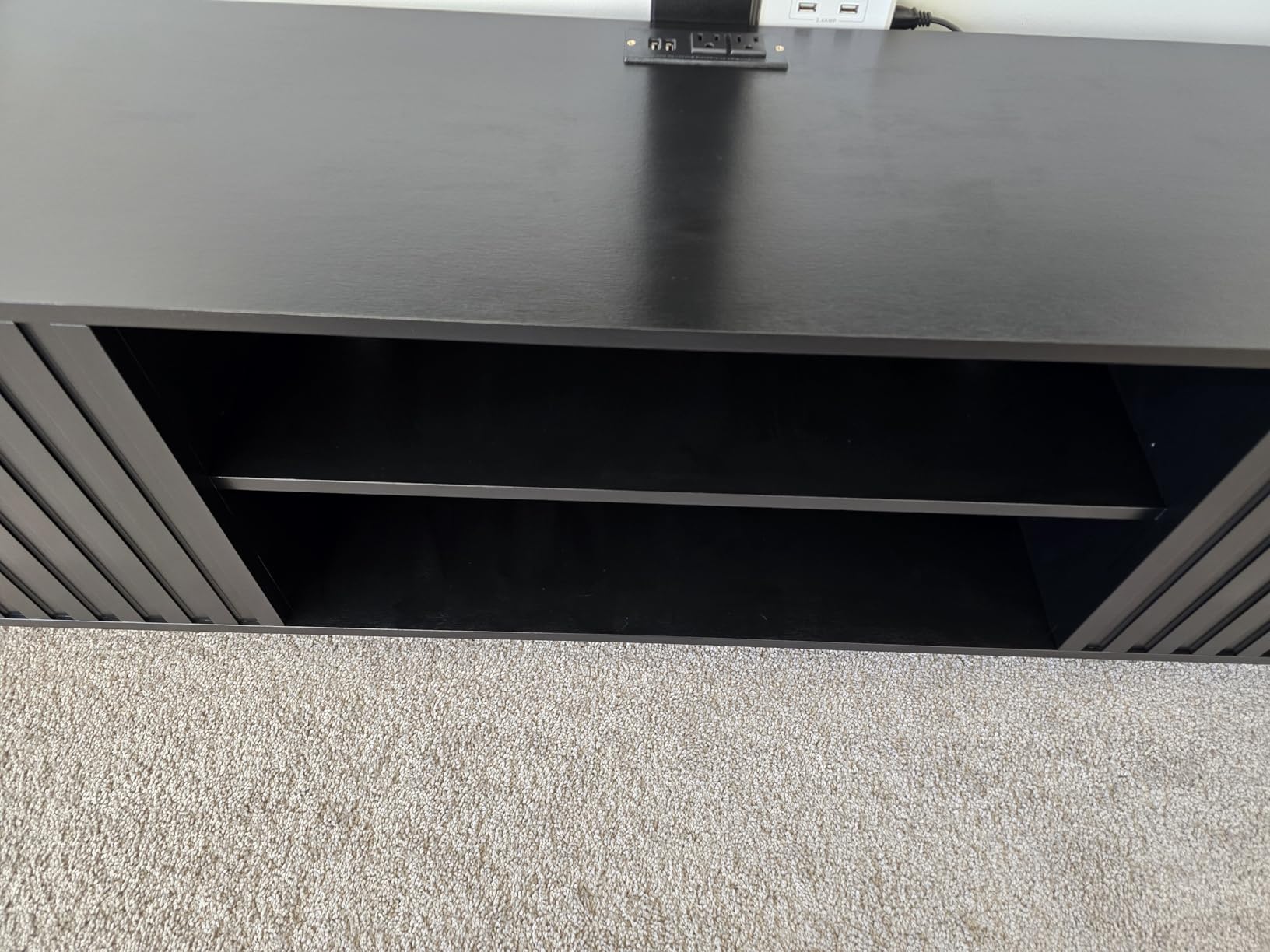 TV-Stand with Mount and Power Outlet, Fluted TV Stand for 65 70 75 Inch TV, Entertainment Center with Storage, Media Console Table for Living Room, Walnut customer photo 2