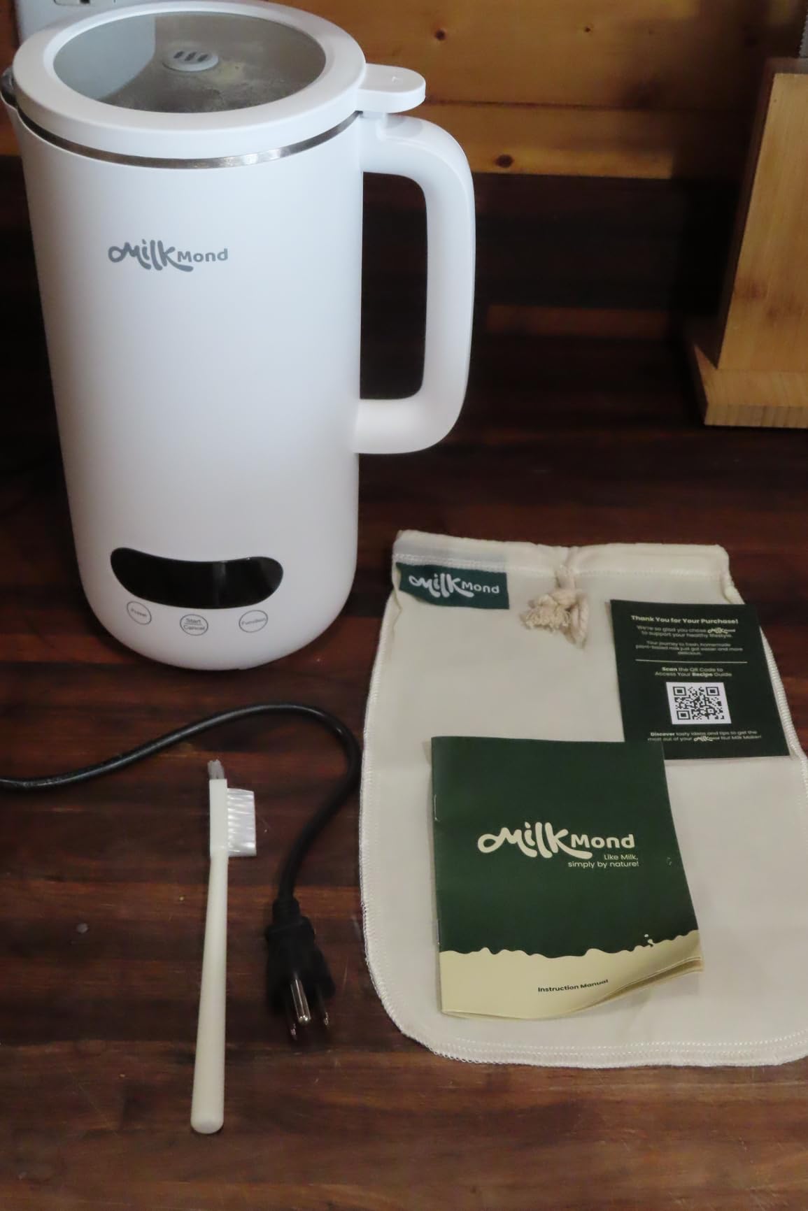 8-in-1, Nut Milk Maker Machine, Creamy Almond Milk, Oat Milk, Soy Milk, Soup Maker & Smoothies | 10 Stainless Steel Blades, Auto-Clean, Boil Water/Keep Warm | 12-Hour Delay Start, 32 oz customer photo 1