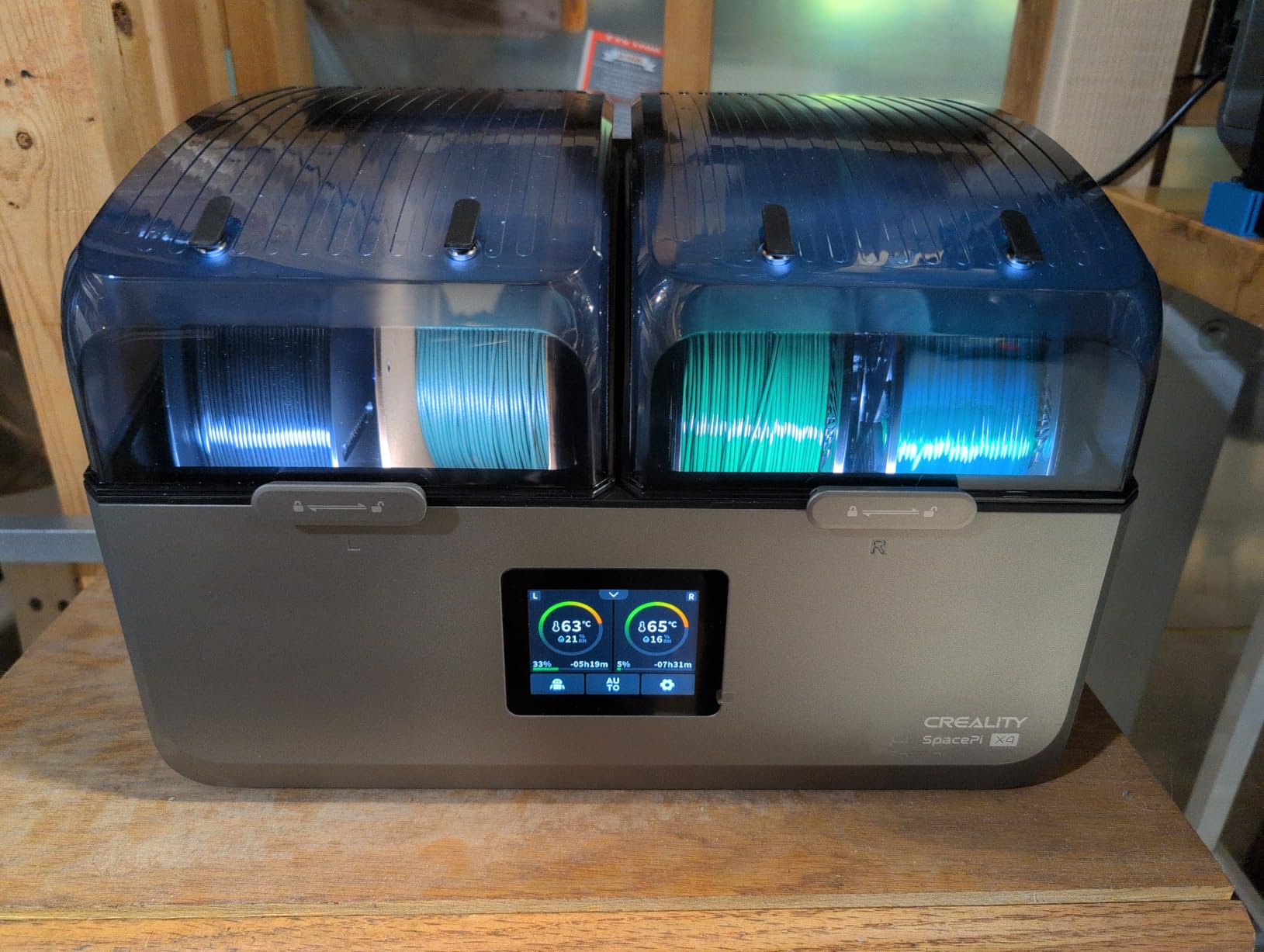 Creality Filament Dryer Box 4 Spools, Space Pi X4 Filament Storage Box, 200W PTC Heats Up to 85°C, Dual Heating Chambers, Fast Drying & Moisture-Free Storage, for PLA, PETG, TPU, ABS customer photo 1