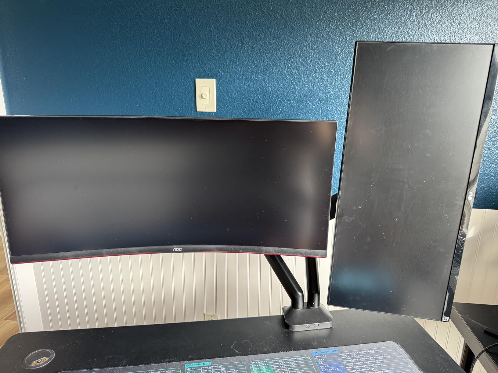 VIVO Heavy Duty Dual Ultra-Wide Monitor Tension Arm, Up to 45 inch Screens, Holds 44 lbs per Arm, Premium Desk Mount Monitor Stand for 2 Ultrawides, Black, STAND-V200V customer photo 1