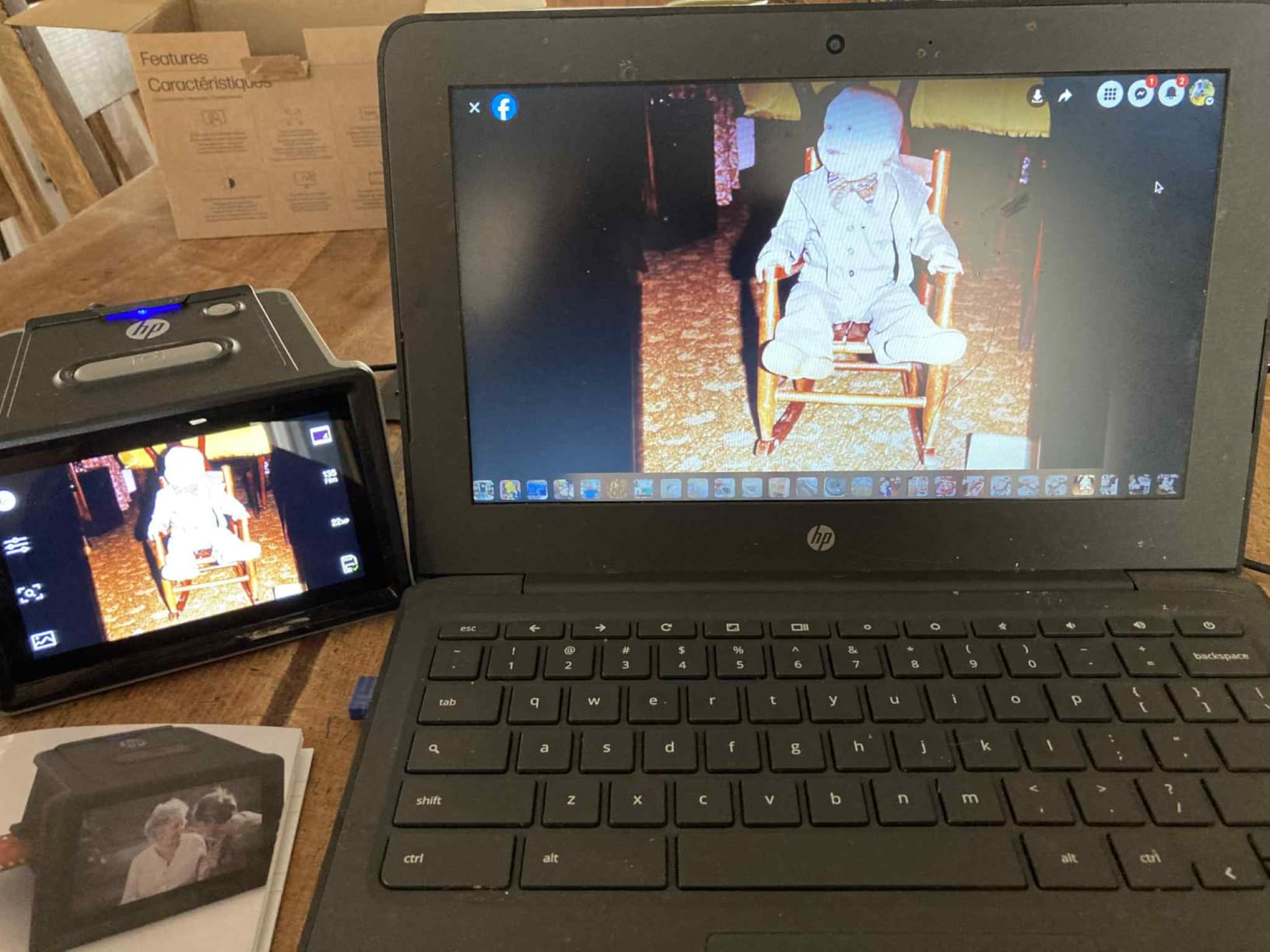 HP FilmScan Touch Screen Film & Slide Scanner Digitizer with 5