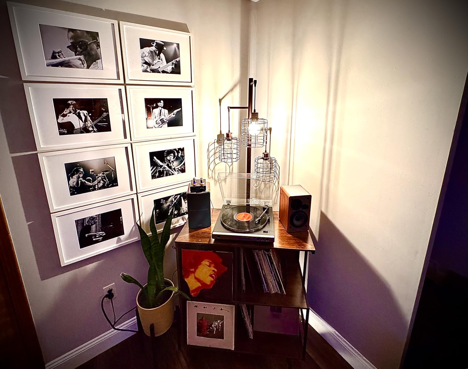 Flip Top Record Player Stand, Large Turntable Stand Holds up to 150+ Albums, Vintage Mid Century Record Player Table, Stereo Cabinet with Open Storage customer photo 1