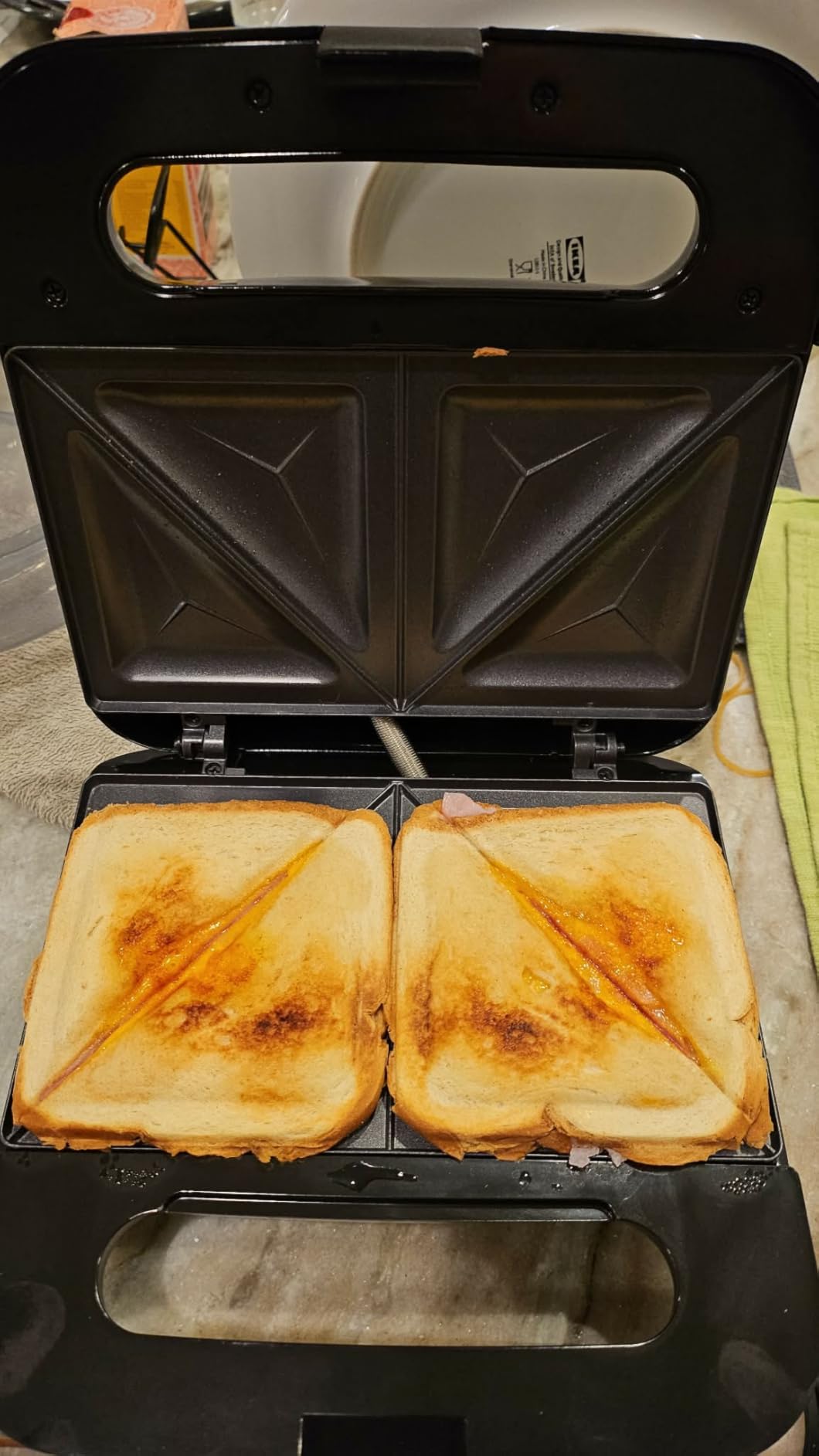 Elite Gourmet ESM2207XSS Sandwich Panini Maker Grilled Cheese, Machine Tuna Melt Omelets Non-stick Cooking Surface, 2 Slice, 750 Watts, Stainless Steel customer photo 1