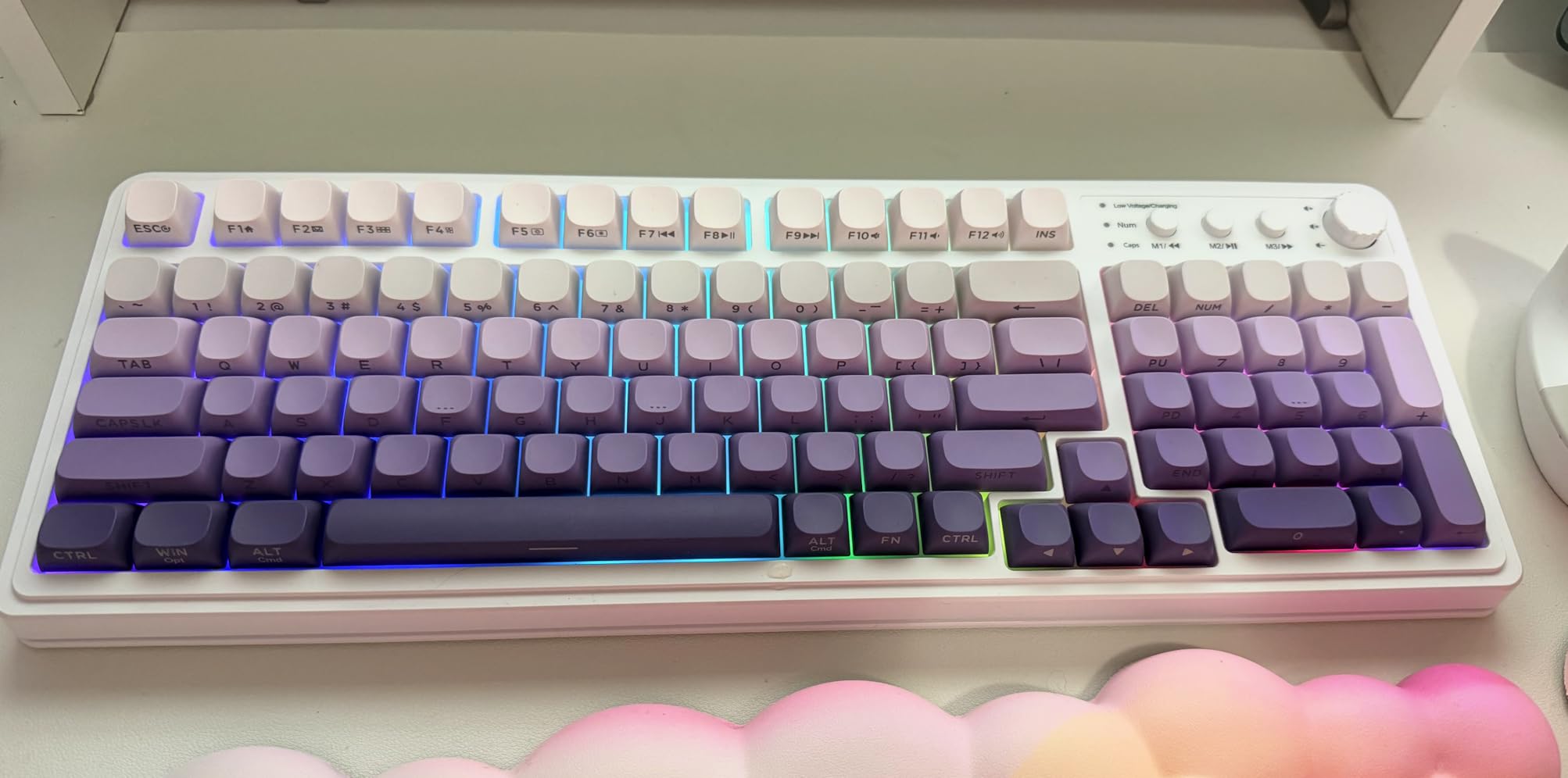 AULA 99 Key Keyboard, Wireless Gaming Keyboard Bluetooth Computer Keyboards Creamy Cute with Number Pad RGB Backlit Tri-Mode BT/2.4GHz/USB-C - Pink customer photo 1