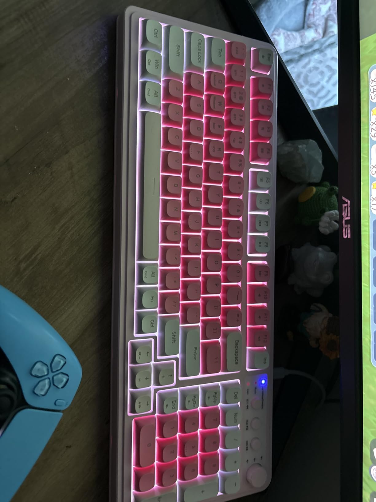 AULA 99 Key Keyboard, Wireless Gaming Keyboard Bluetooth Computer Keyboards Creamy Cute with Number Pad RGB Backlit Tri-Mode BT/2.4GHz/USB-C - Pink customer photo 2
