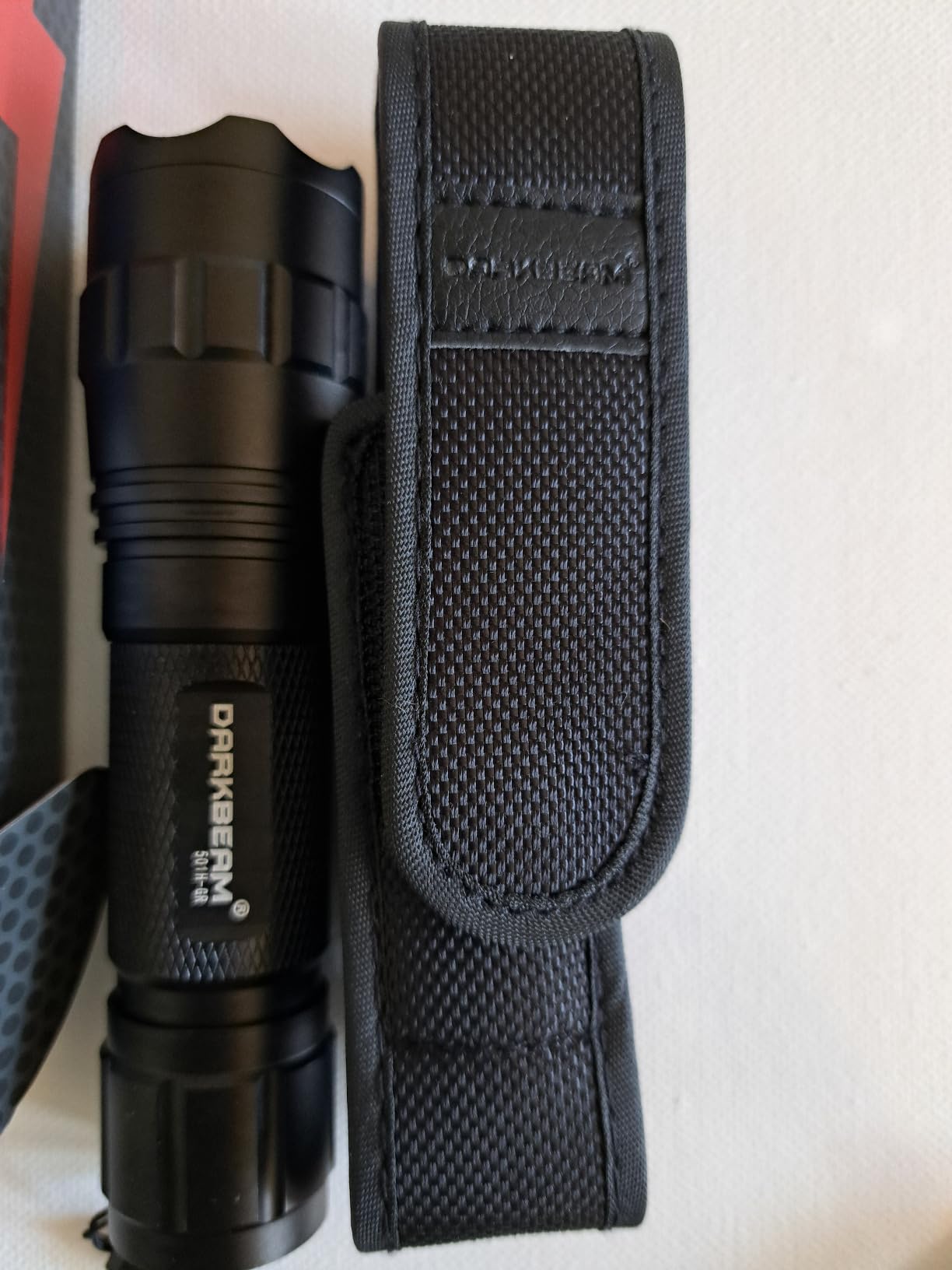 DARKBEAM Red Light LED Flashlight Tactical USB Rechargeable Stepless Dimming, Flood/Spot Portable Handheld Redlight for Night Hunting, Camping, Observation, Fishing, Astronomy, Rescue, Stargazing customer photo 1