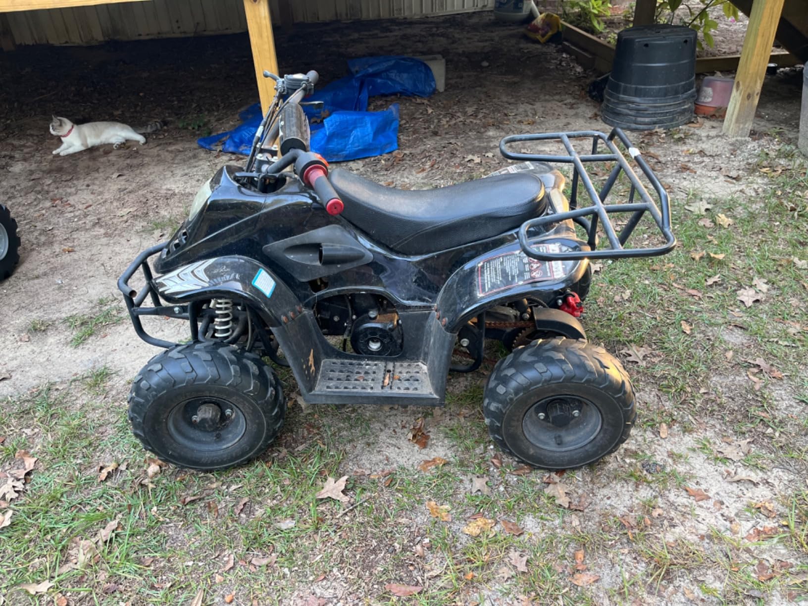 24V 4x4 Ride on Toys Car, BLISSRIDE Kids ATV Quad w/Kneepads, 5Mph Max Speed, Music, LED Lights, Rear Storage Rack, Big Tires, Safe Soft Start&Brake, Electric 4 Wheeler for Kids Boys Girls, L Blue customer photo 2