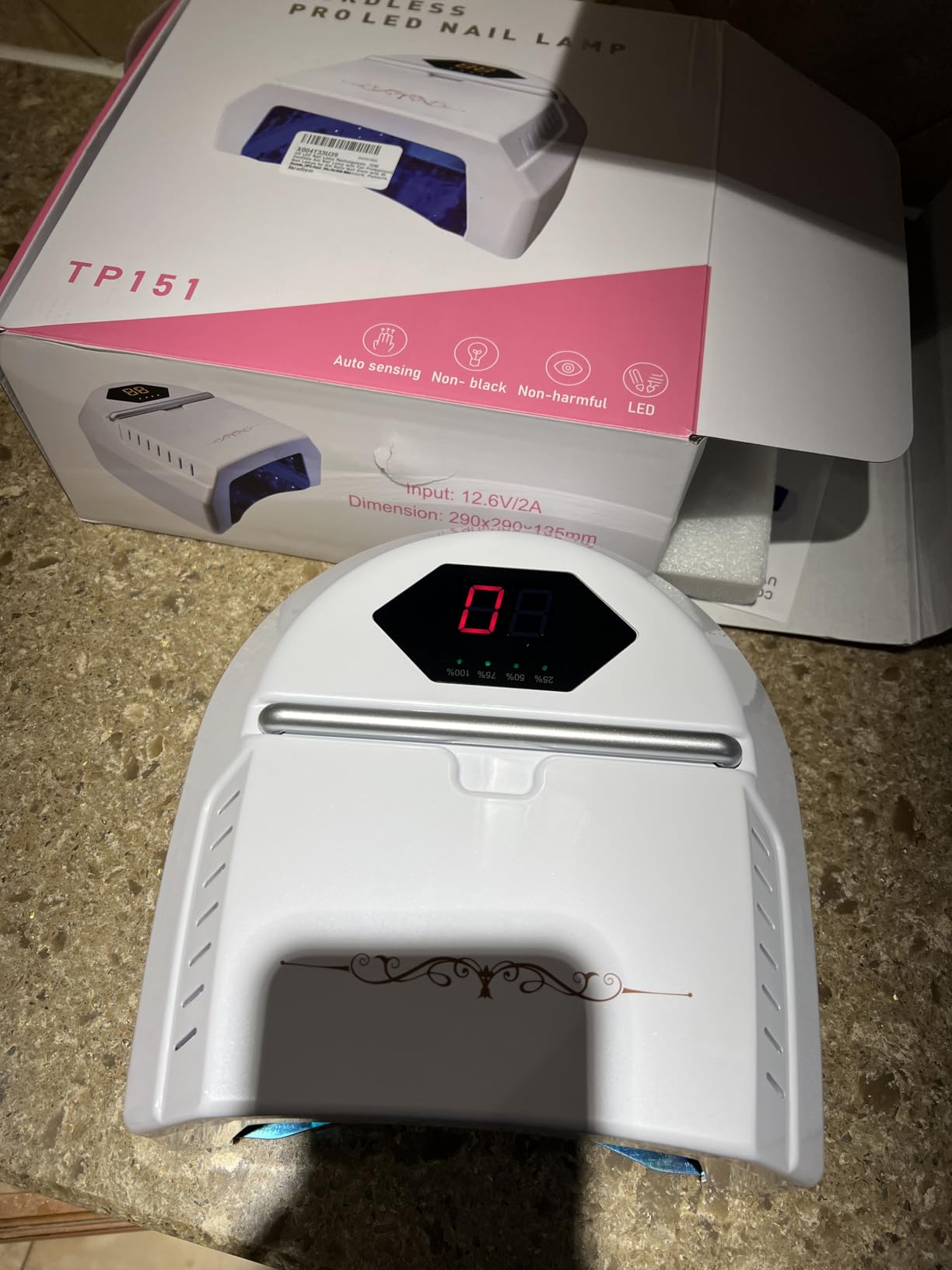 UV LED Nail Lamp Professional, 72W Cordless Nails Lamp with Fan, LED Nail Light for Gel Nails, Nail Dryer with 45 Beads, Perfect for Salon Manicure, Pedicure(Silver) customer photo 2