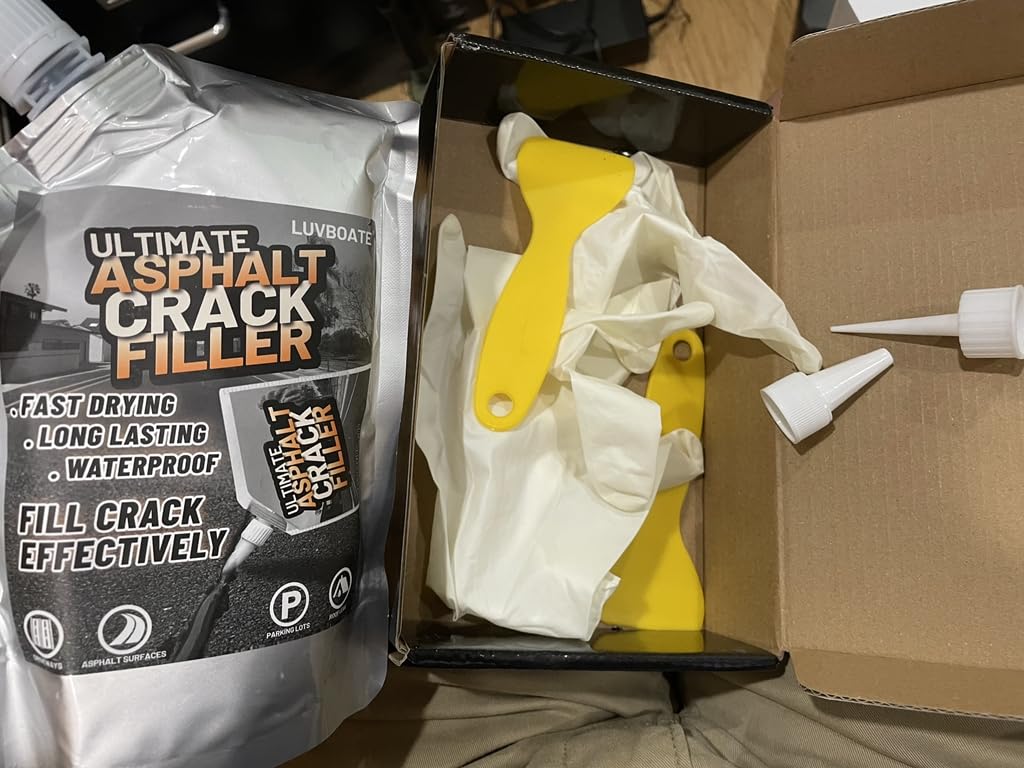 Asphalt Crack Filler - 4.5LB High Elasticity Self Leveling Waterproof Repair Sealant for Driveway, 74oz customer photo 2