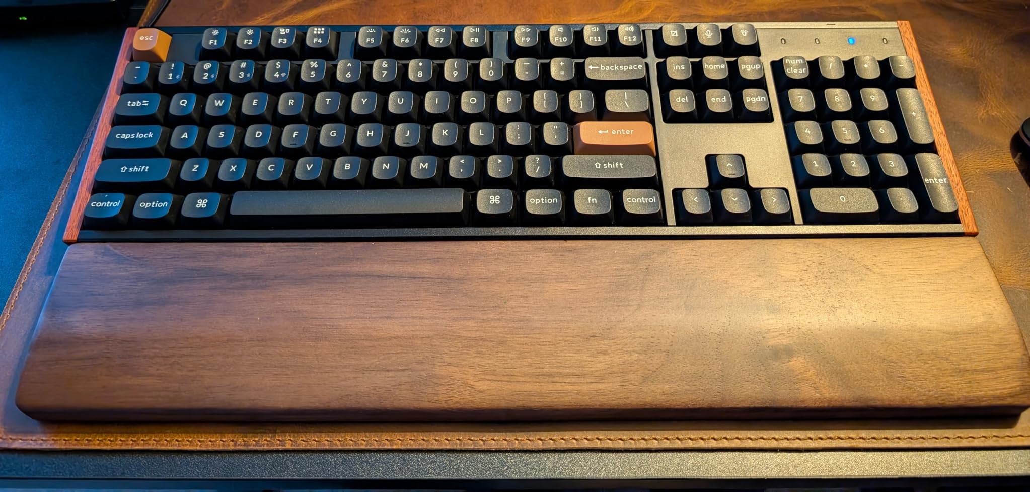 Walnut Wooden Wrist Rest for Mechanical Keyboard, Ergonomic Design for Wrist Pain Relief, Smooth No Odor and Easy to Clean (for 104 Key) customer photo 1